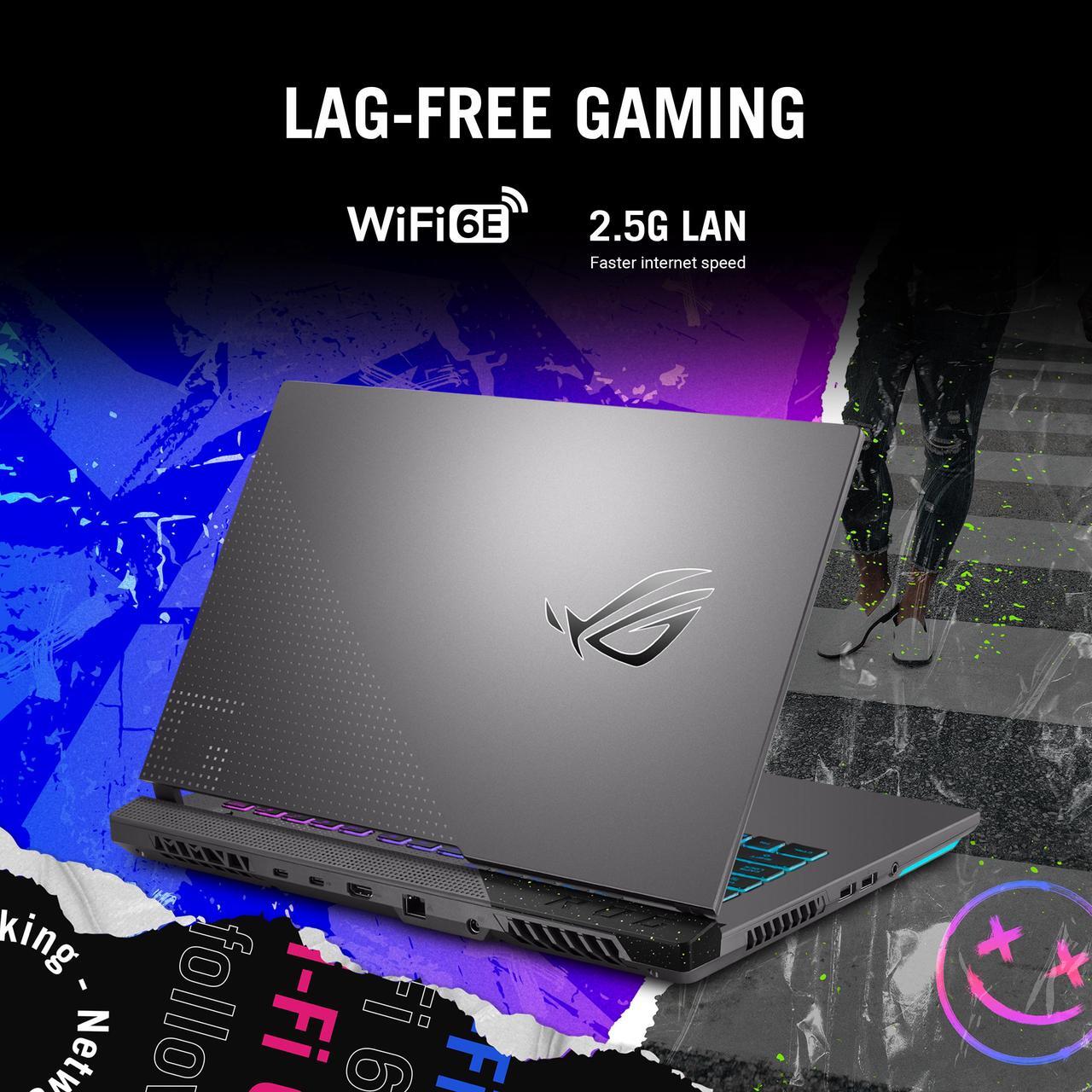 Alt view image 5 of 8 - ASUS ROG Strix G15 (2022) Gaming Laptop, 15.6" FHD 144Hz, GeForce RTX 3050, AMD Ryzen 7 6800HS, 16GB DDR5, 512GB PCIe SSD, Wi-Fi 6E, Windows 11, G513RC-ES73