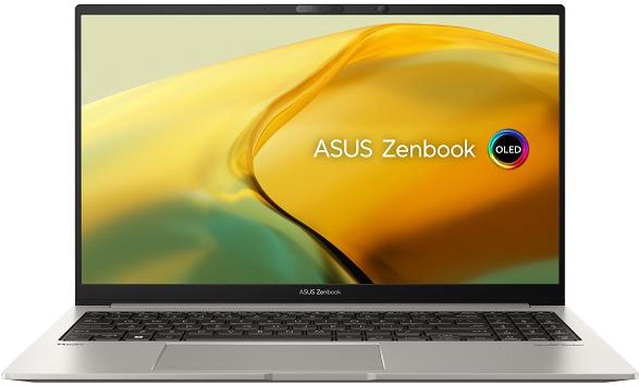 Main image of ASUS Zenbook 15 OLED laptop, 15.6" OLED 2.8K Display, AMD Ryzen 7 7735U CPU, AMD Radeon 680M, 32GB RAM, 1TB SSD, Windows 11 Home, Basalt Grey, UM3504DA-DS76