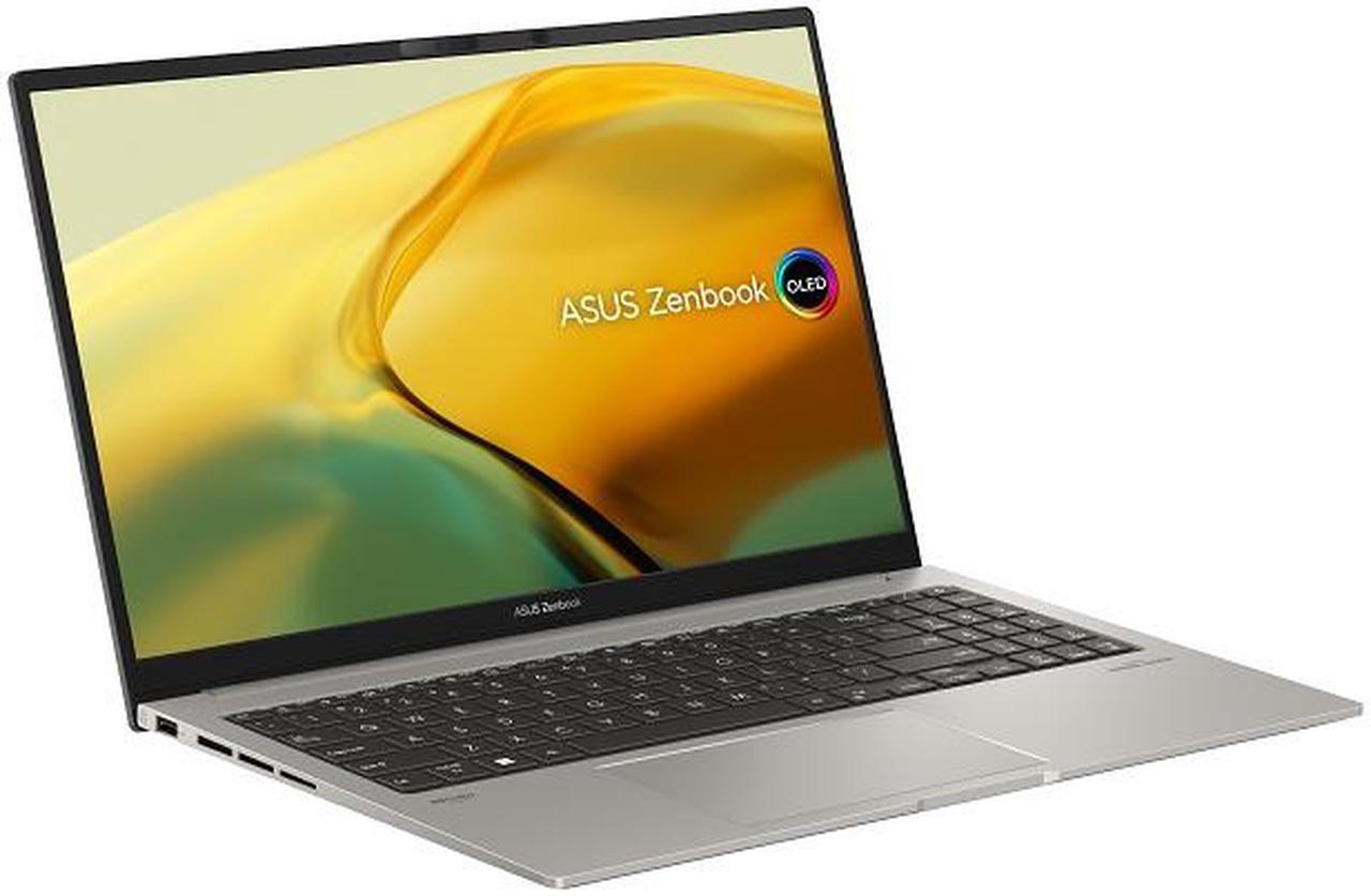 Alt view image 2 of 11 - ASUS Zenbook 15 OLED laptop, 15.6" OLED 2.8K Display, AMD Ryzen 7 7735U CPU, AMD Radeon 680M, 32GB RAM, 1TB SSD, Windows 11 Home, Basalt Grey, UM3504DA-DS76