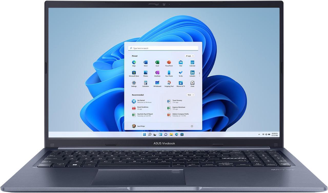 Main image of ASUS Vivobook 15 Slim Laptop, 15.6” FHD Display, Intel Core i5-12500H CPU, Intel Iris Xe graphics, 16GB RAM, 512GB SSD, Windows 11 Home, Quiet Blue, F1502ZA-NB54