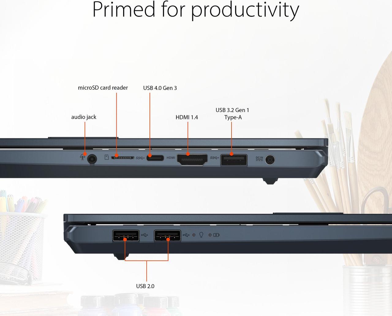 Alt view image 5 of 11 - ASUS Vivobook Pro 15 Laptop, 15.6” FHD Display, AMD Ryzen 9 7940HS Mobile CPU, NVIDIA GeForce RTX 4060 Laptop GPU, 32GB RAM, 1TB SSD, Windows 11 Home, Quiet Blue, M6500XV-EB96