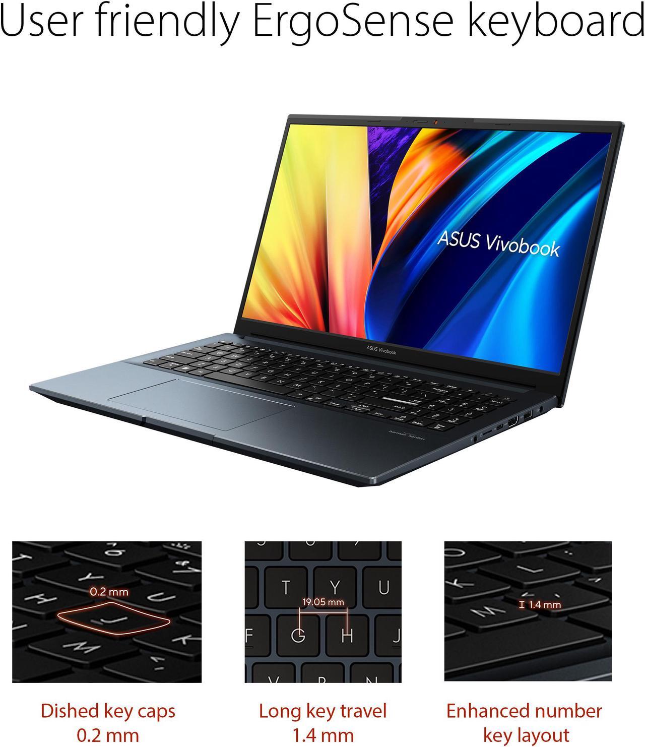 Alt view image 9 of 11 - ASUS Vivobook Pro 15 Laptop, 15.6” FHD Display, AMD Ryzen 9 7940HS Mobile CPU, NVIDIA GeForce RTX 4060 Laptop GPU, 32GB RAM, 1TB SSD, Windows 11 Home, Quiet Blue, M6500XV-EB96