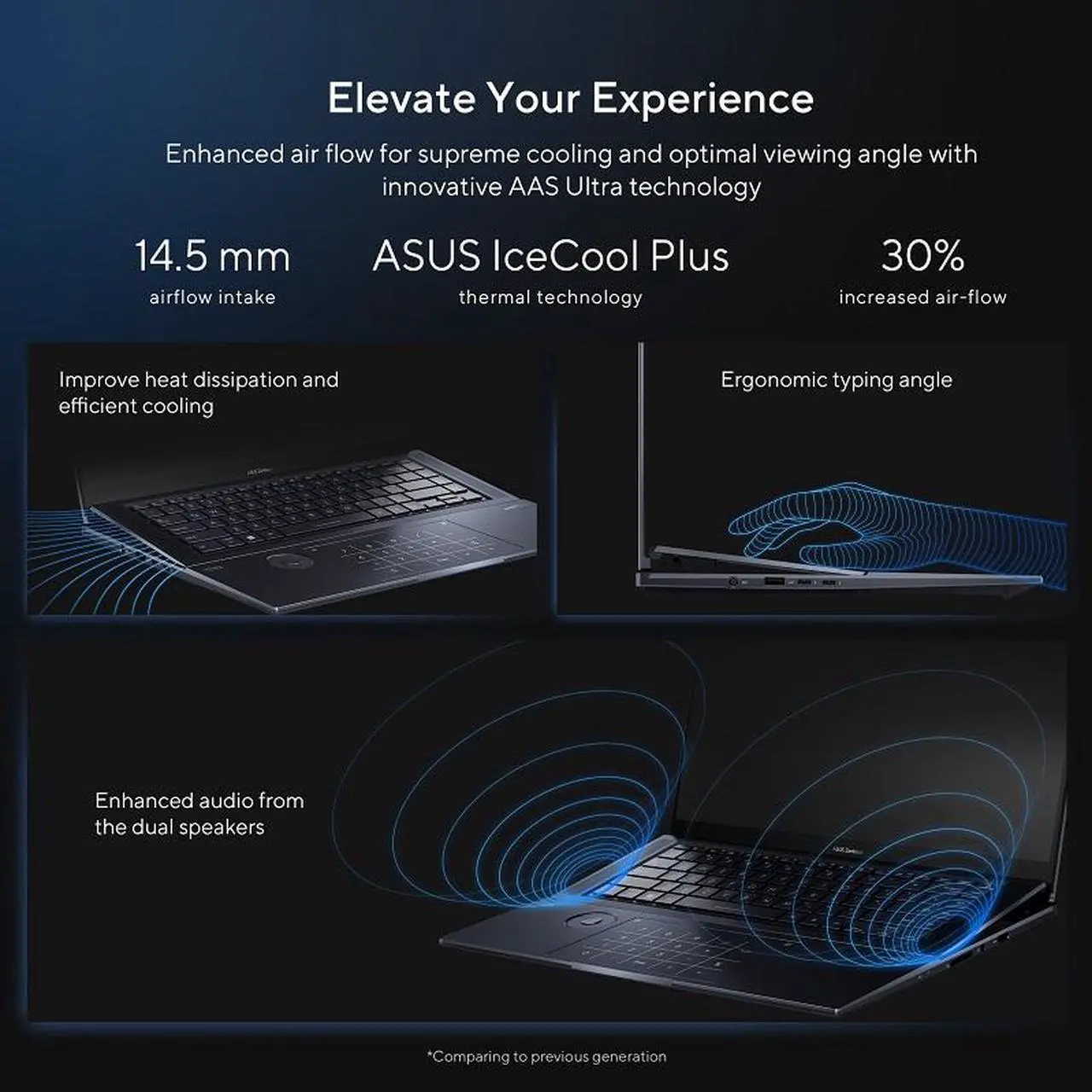 Alt view image 12 of 18 - ASUS Zenbook Pro 16X OLED 16” 4K OLED 16:10 Touch Display, Intel i9-13900H CPU, GeForce RTX 4070 Graphics, 32GB RAM, 1TB SSD, Windows 11 Home, Tech Black, UX7602VI-DH99T