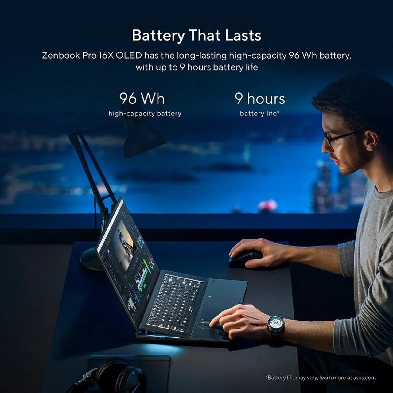 Alt view image 13 of 18 - ASUS Zenbook Pro 16X OLED 16” 4K OLED 16:10 Touch Display, Intel i9-13900H CPU, GeForce RTX 4070 Graphics, 32GB RAM, 1TB SSD, Windows 11 Home, Tech Black, UX7602VI-DH99T