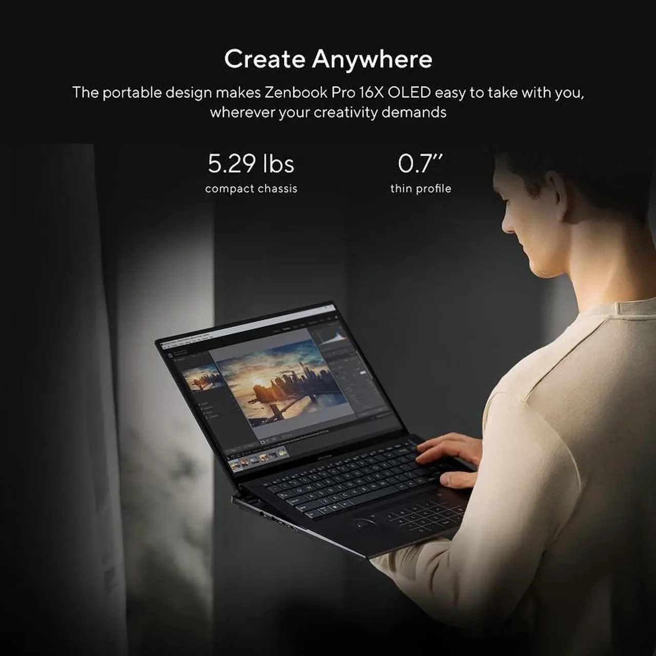 Alt view image 16 of 18 - ASUS Zenbook Pro 16X OLED 16” 4K OLED 16:10 Touch Display, Intel i9-13900H CPU, GeForce RTX 4070 Graphics, 32GB RAM, 1TB SSD, Windows 11 Home, Tech Black, UX7602VI-DH99T
