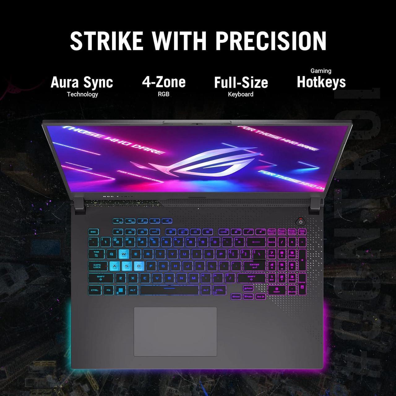 Alt view image 3 of 9 - ASUS ROG Strix G17 Gaming Laptop AMD Ryzen 9 7845HX 3.0 GHz NVIDIA GeForce RTX 4060 16GB Memory 1 TB PCIe SSD 17.3" WQHD Windows 11 Home G713PV-WS94