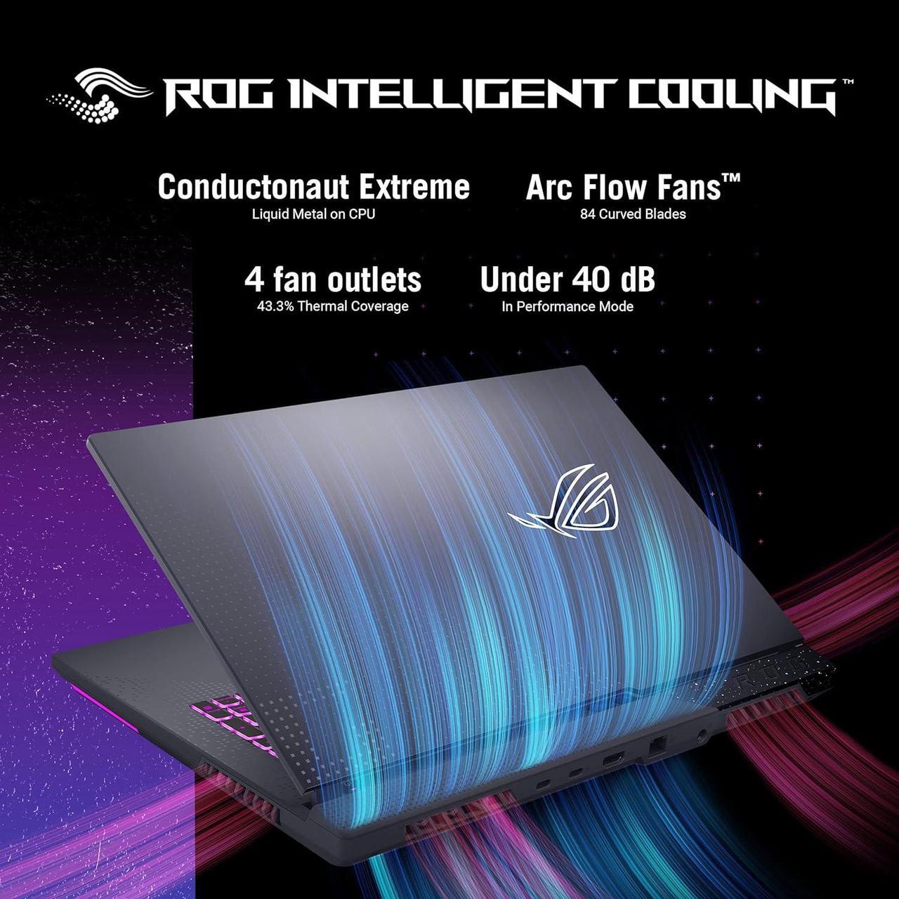 Alt view image 5 of 9 - ASUS ROG Strix G17 Gaming Laptop AMD Ryzen 9 7845HX 3.0 GHz NVIDIA GeForce RTX 4060 16GB Memory 1 TB PCIe SSD 17.3" WQHD Windows 11 Home G713PV-WS94