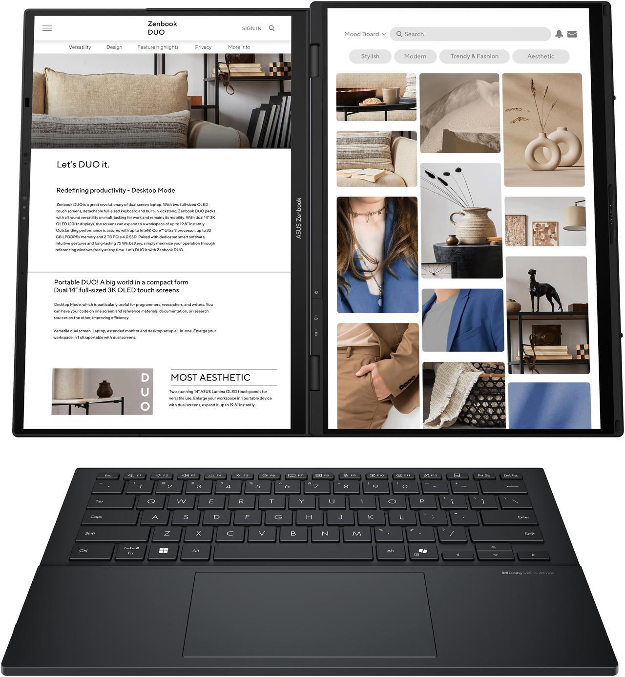 Alt view image 6 of 17 - ASUS ZenBook Duo 14.0" Laptop Ultra 7 255H 32GB RAM 1 TB PCIe SSD Windows 11 Home UX8406CA-DS79T