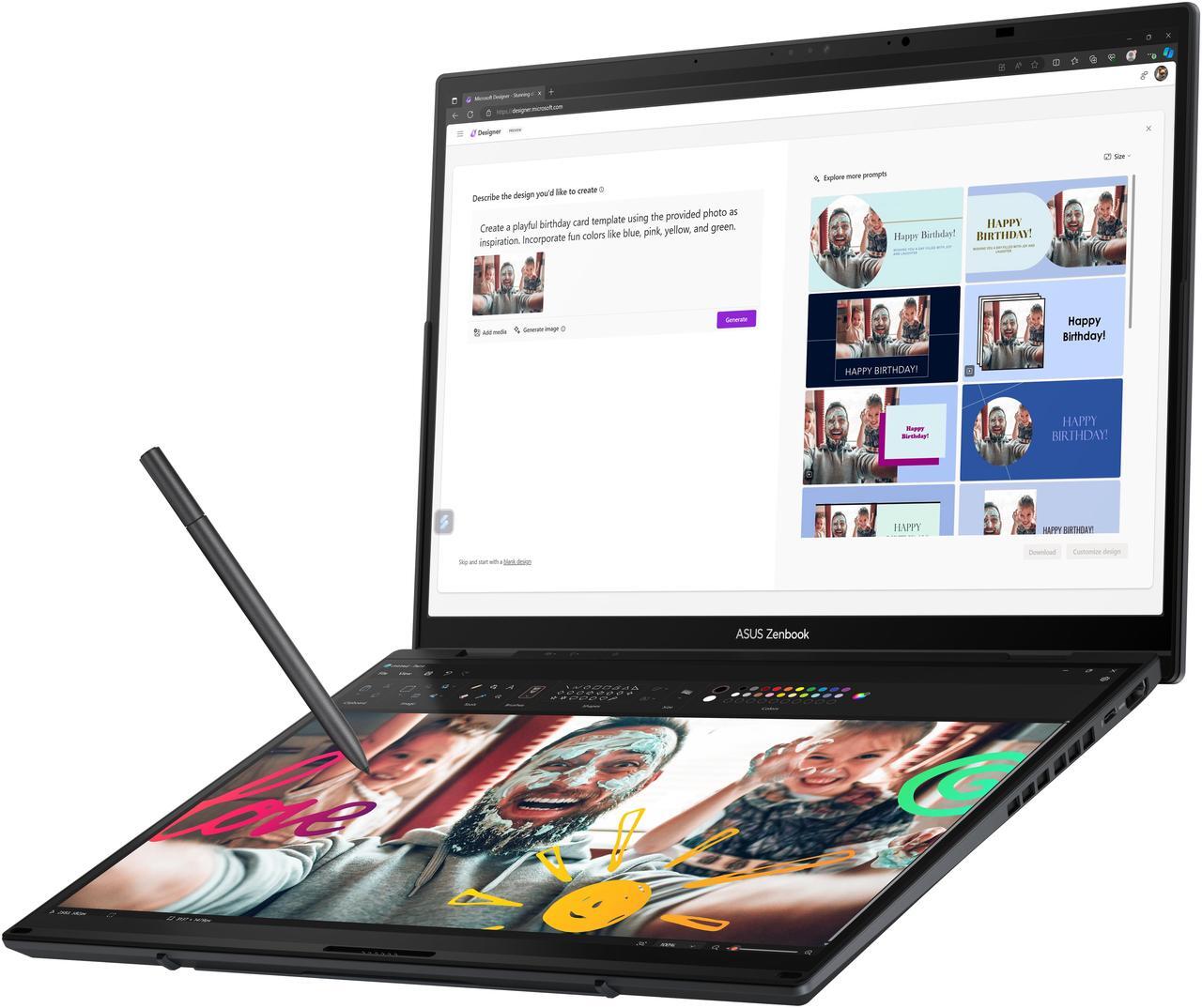 Alt view image 4 of 17 - ASUS ZenBook Duo 14.0" Laptop Ultra 7 255H 32GB RAM 1 TB PCIe SSD Windows 11 Home UX8406CA-DS79T