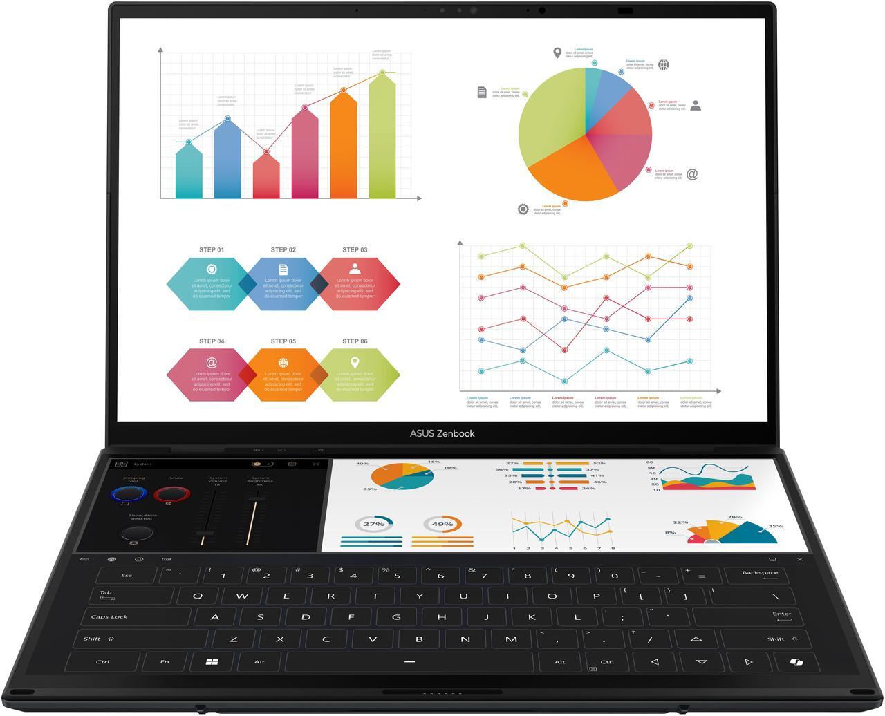 Alt view image 9 of 17 - ASUS ZenBook Duo 14.0" Laptop Ultra 7 255H 32GB RAM 1 TB PCIe SSD Windows 11 Home UX8406CA-DS79T