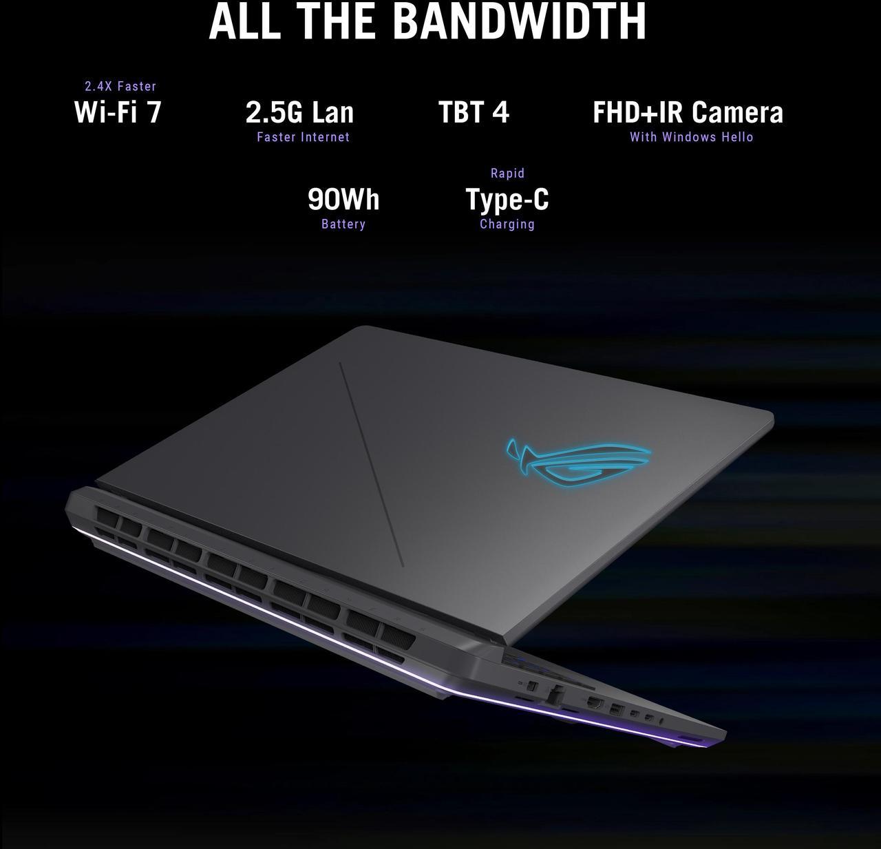 Alt view image 15 of 19 - ASUS ROG Strix G16 - 16" GeForce RTX 5070 Laptop GPU - Intel Core Ultra 9 275HX - 32GB Memory - 1TB PCIe 4.0 NVMe M.2 SSD - Windows 11 Pro - Gaming Laptop - 240 Hz (G615LP-XS97 )