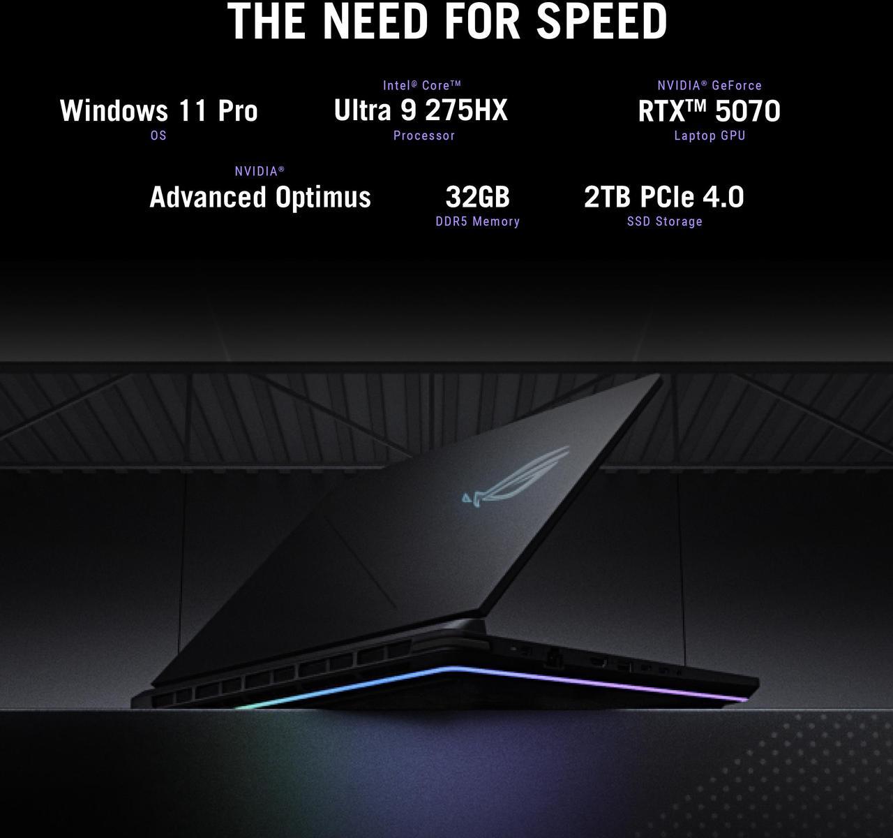 Alt view image 16 of 19 - ASUS ROG Strix G16 - 16" GeForce RTX 5070 Laptop GPU - Intel Core Ultra 9 275HX - 32GB Memory - 1TB PCIe 4.0 NVMe M.2 SSD - Windows 11 Pro - Gaming Laptop - 240 Hz (G615LP-XS97 )