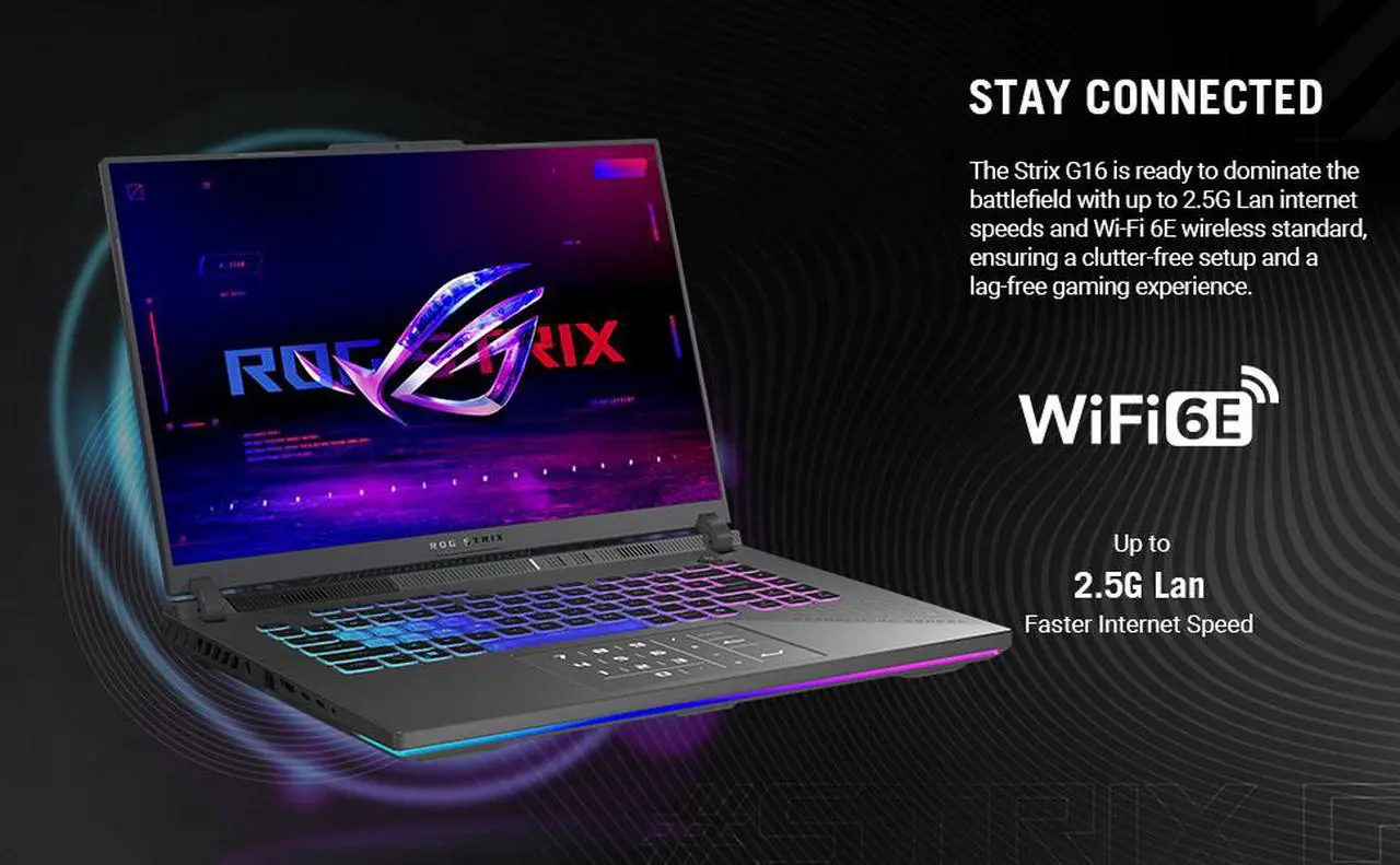 Alt view image 5 of 13 - ASUS ROG Strix G16 - 16" GeForce RTX 5070 Laptop GPU - AMD Ryzen 9 9955HX  - 32GB Memory - 1 TB PCIe SSD - Windows 11 Home - Gaming Laptop - 240 Hz (G614FP-DS96 )