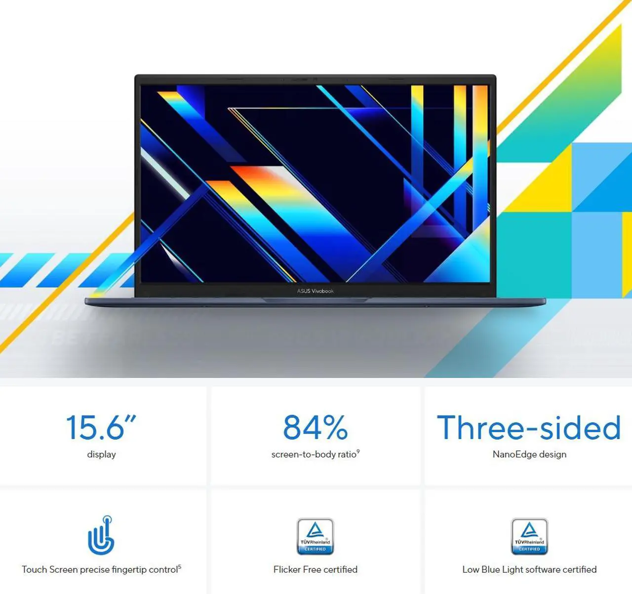 Alt view image 3 of 15 - ASUS VivoBook 15.6" TouchScreen Intel Core i5-1334U 16GB Memory 512 GB SSD Windows 11 Home F1504VA-BS51T