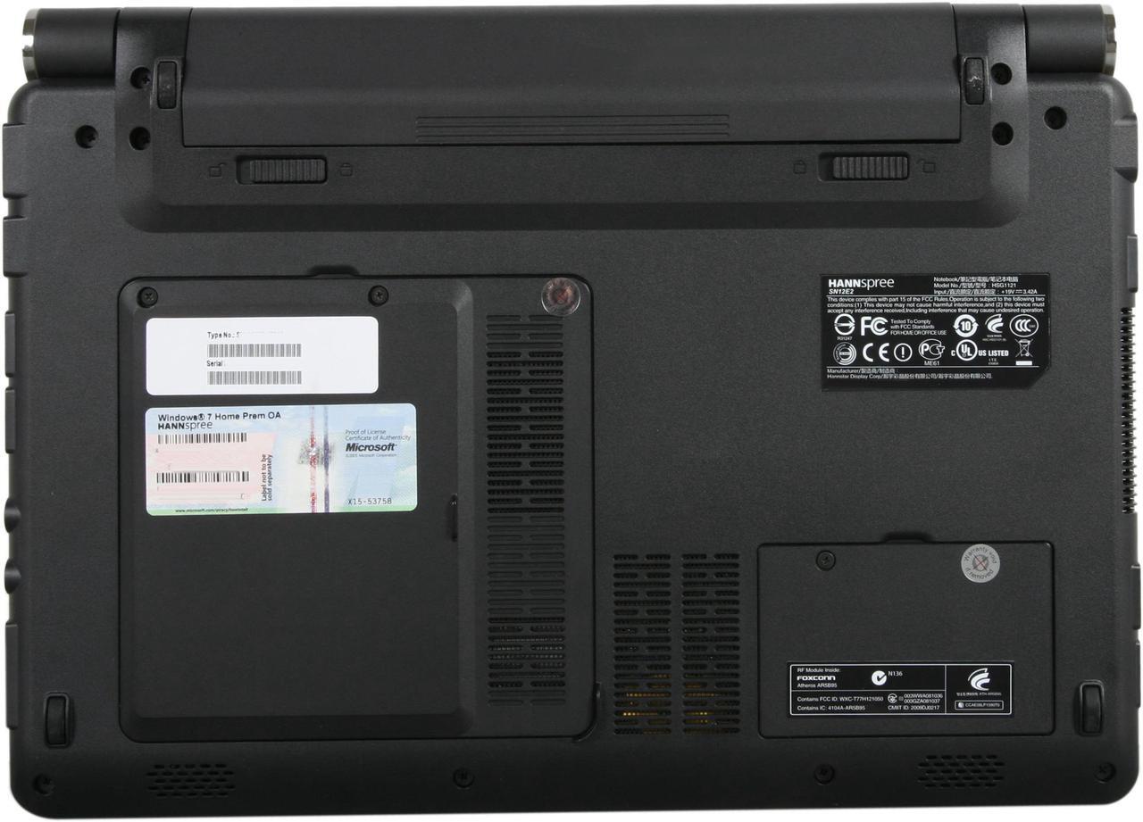 Alt view image 7 of 7 - Hannspree Laptop Intel Pentium SU4100 2GB Memory 320GB HDD Intel GMA 4500MHD 12.1" Windows 7 Home Premium SN12E238UP212