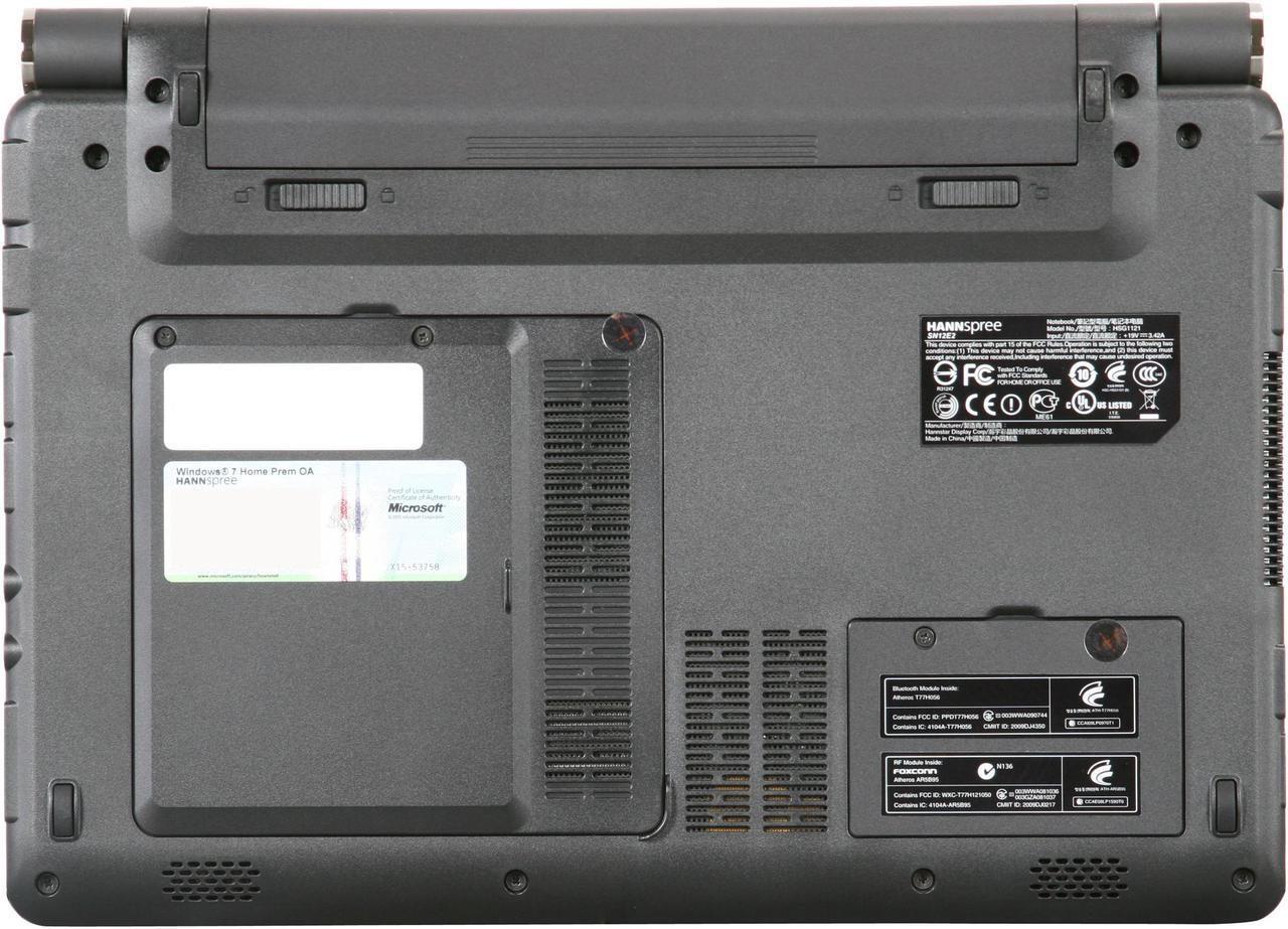 Alt view image 7 of 8 - Hannspree Laptop Intel Pentium SU4100 2GB Memory 320GB HDD Intel GMA 4500MHD 12.1" Windows 7 Home Premium SN12E24B7P