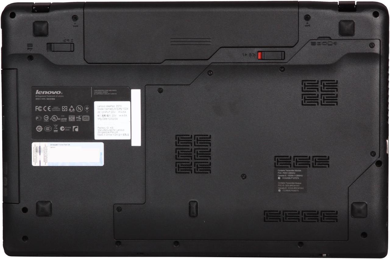 Alt view image 7 of 8 - Lenovo Laptop IdeaPad Intel Core i5-2450M 6GB Memory 500GB HDD NVIDIA GeForce GT 630M 15.6" Windows 7 Home Premium 64-Bit Z570 (1024DMU)