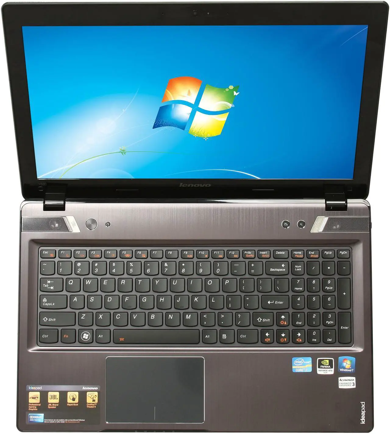 Alt view image 6 of 8 - Lenovo Laptop IdeaPad Intel Core i7-3610QM 8GB Memory 750GB HDD 64 GB SSD NVIDIA GeForce GTX 660M 15.6" Windows 7 Home Premium 64-Bit Y580 (20994EU)