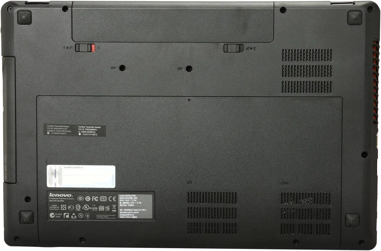 Alt view image 7 of 8 - Lenovo Laptop IdeaPad Intel Core i7-3610QM 8GB Memory 750GB HDD 64 GB SSD NVIDIA GeForce GTX 660M 15.6" Windows 7 Home Premium 64-Bit Y580 (20994EU)