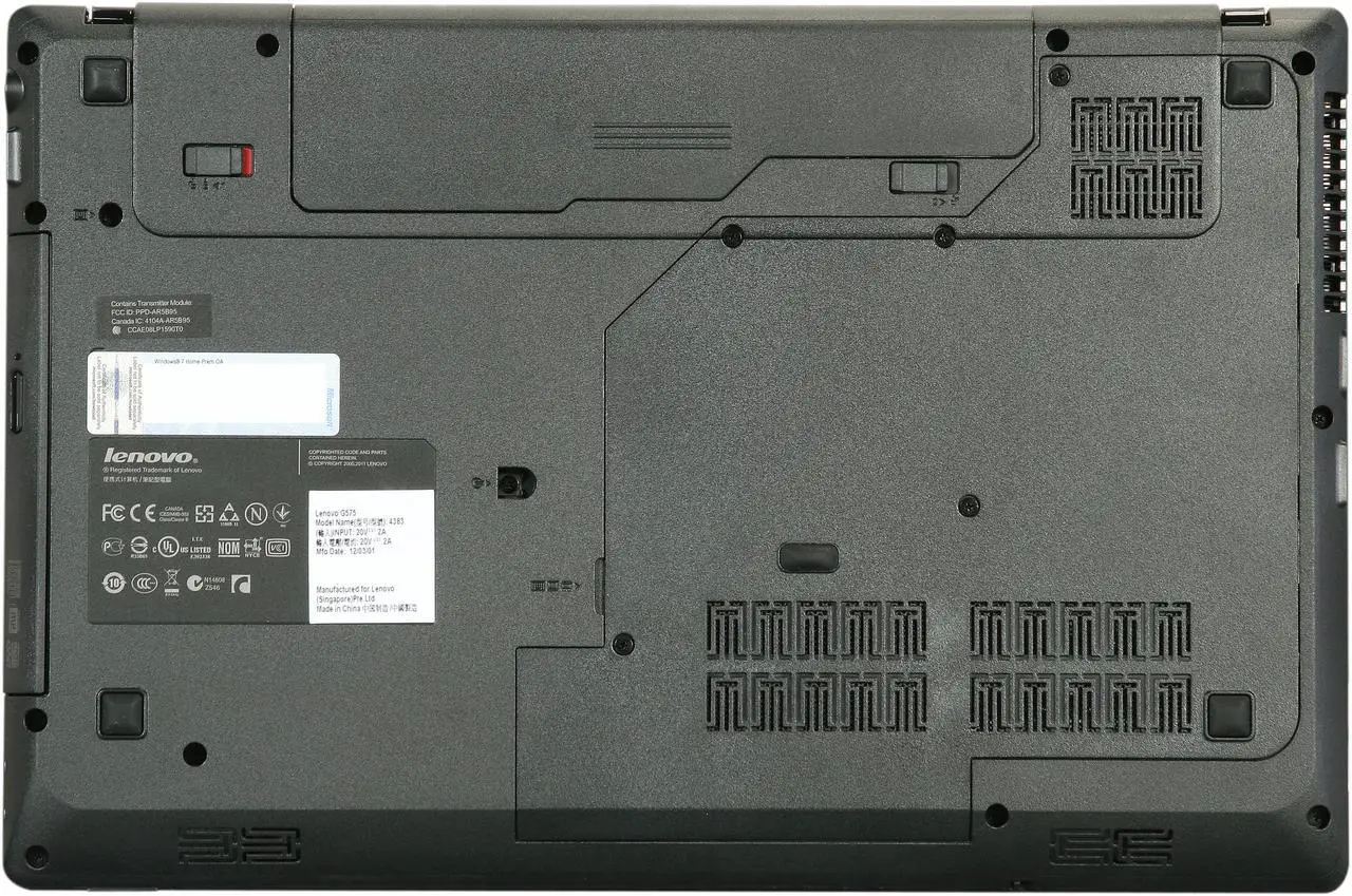 Alt view image 7 of 8 - Lenovo Laptop AMD E-450 2GB Memory 320GB HDD AMD Radeon HD 6320 15.6" Windows 7 Home Premium 64-Bit G575 (438358U)