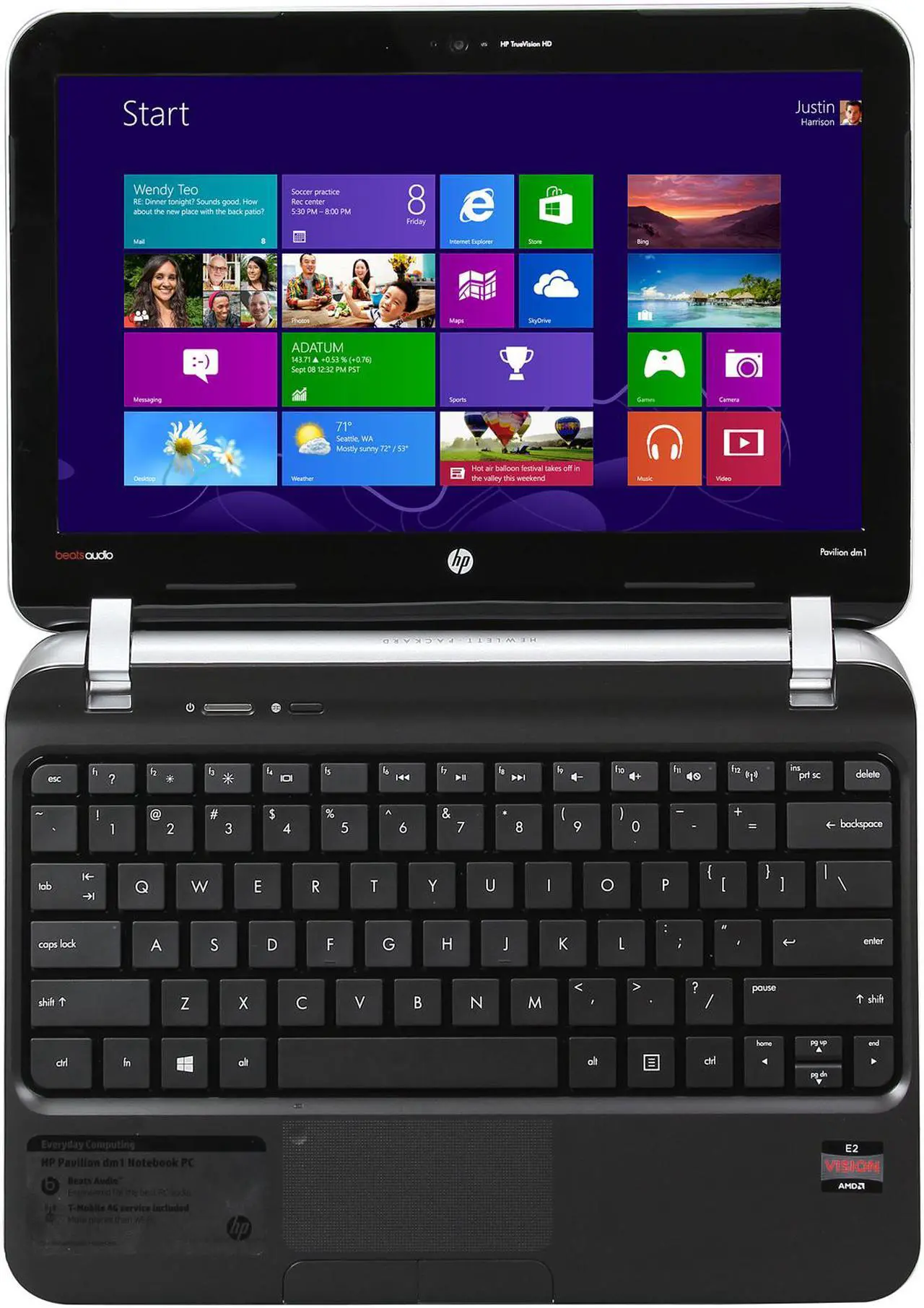 Alt view image 6 of 8 - HP Laptop Pavilion AMD E2-1800 4GB Memory 500GB HDD AMD Radeon HD 7340 11.6" Windows 8 dm1-4310nr