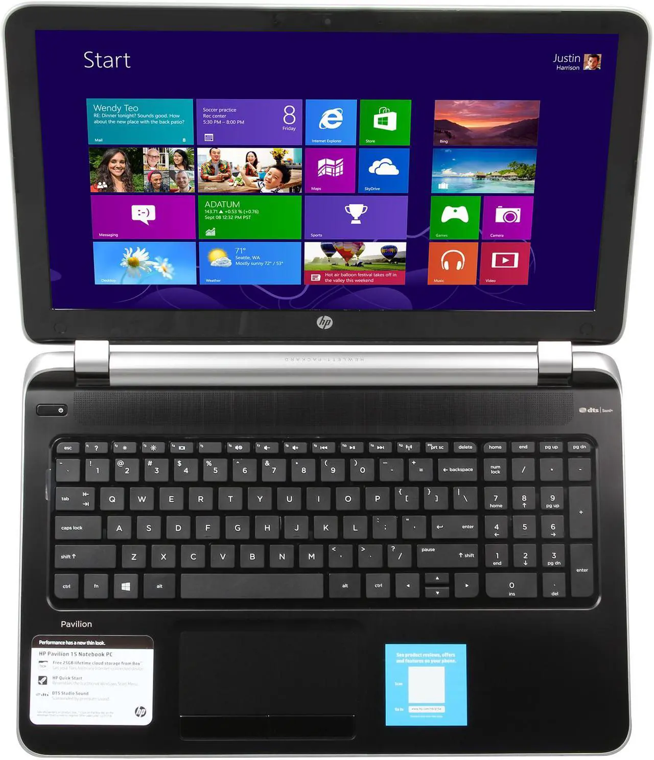 Alt view image 6 of 8 - HP Laptop Pavilion AMD A8-5545M 6GB Memory 750GB HDD AMD Radeon HD 8510G 15.6" Windows 8 15-n067nr (E9G57UA#ABA)