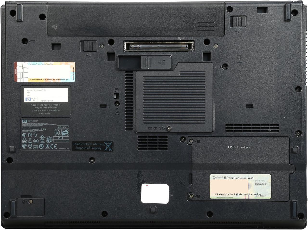 Alt view image 8 of 8 - HP 6715B 15.5" Notebook with AMD Turion 64 X2 1.90Ghz, 2GB RAM, 80GB HDD, DVD-CDRW, Windows 7 Home Premium 32 Bit (Microsoft Authorized Refurbish) w/1 Year Warranty