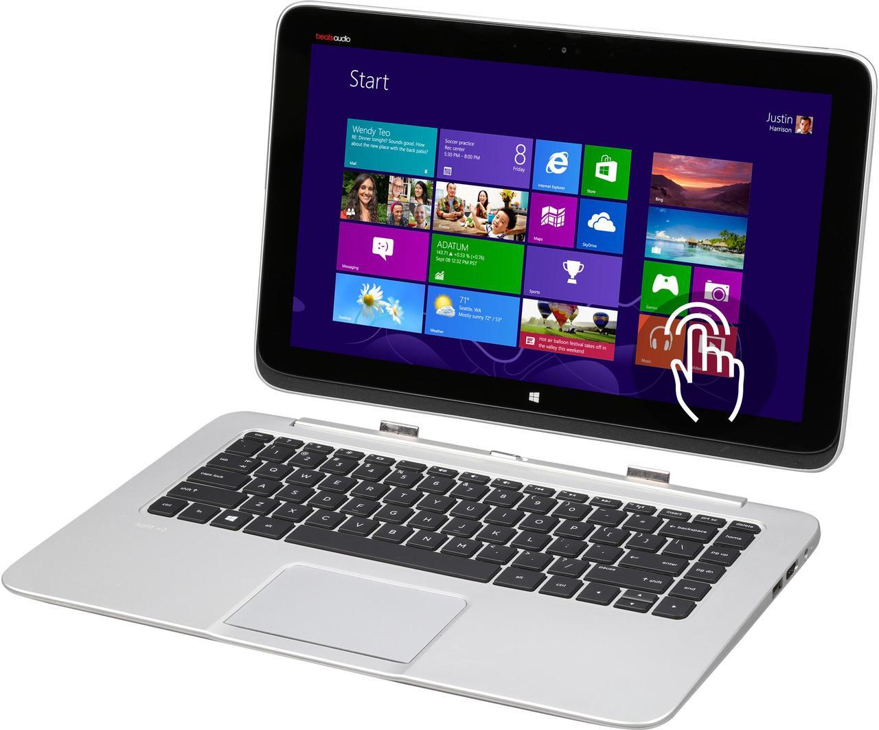 Main image of HP Split x2 Intel Core i5-4202Y 4GB Memory 128 GB SSD Intel HD Graphics 4400 13.3" Touch Screen 1366 x 768 Detachable Ultrabook Windows 8 13-g110dx