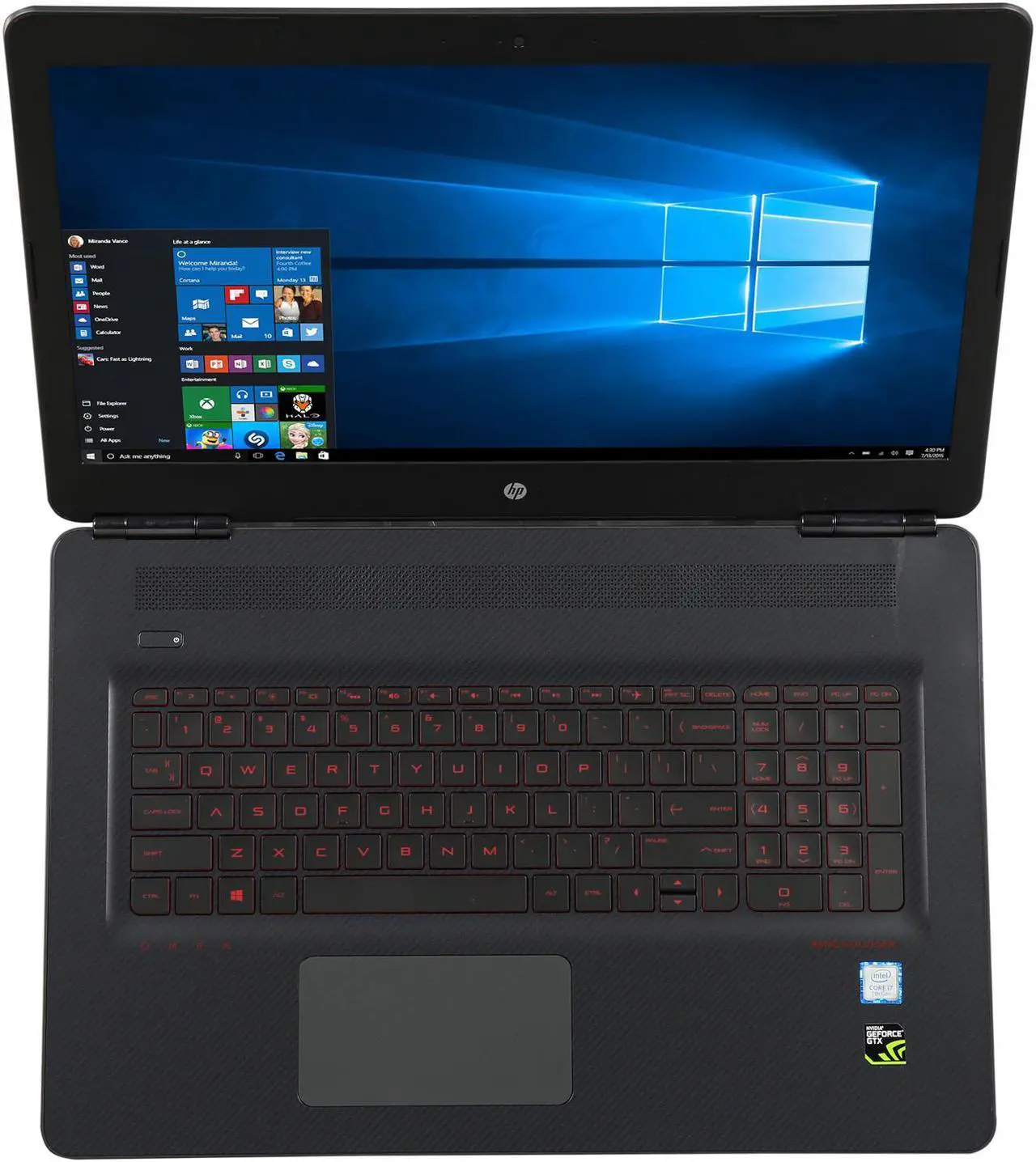 Alt view image 7 of 8 - HP OMEN 17-w295nr 17.3" Intel Core i7 7th Gen 7700HQ (2.80 GHz) NVIDIA GeForce GTX 1050 Ti 16 GB Memory 256 GB SSD 1 TB HDD Windows 10 Home 64-Bit Gaming Laptop -- ONLY @ NEWEGG