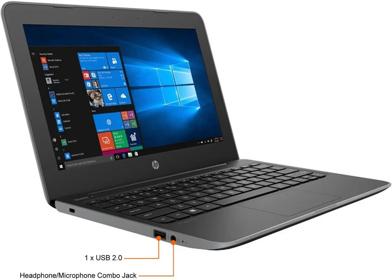 Alt view image 15 of 15 - HP Laptop Stream Intel Celeron N4000 4GB Memory 128 GB SSD Intel UHD Graphics 600 11.6" Non-Touch Screen Windows 10 Pro 5VD62UT#ABA