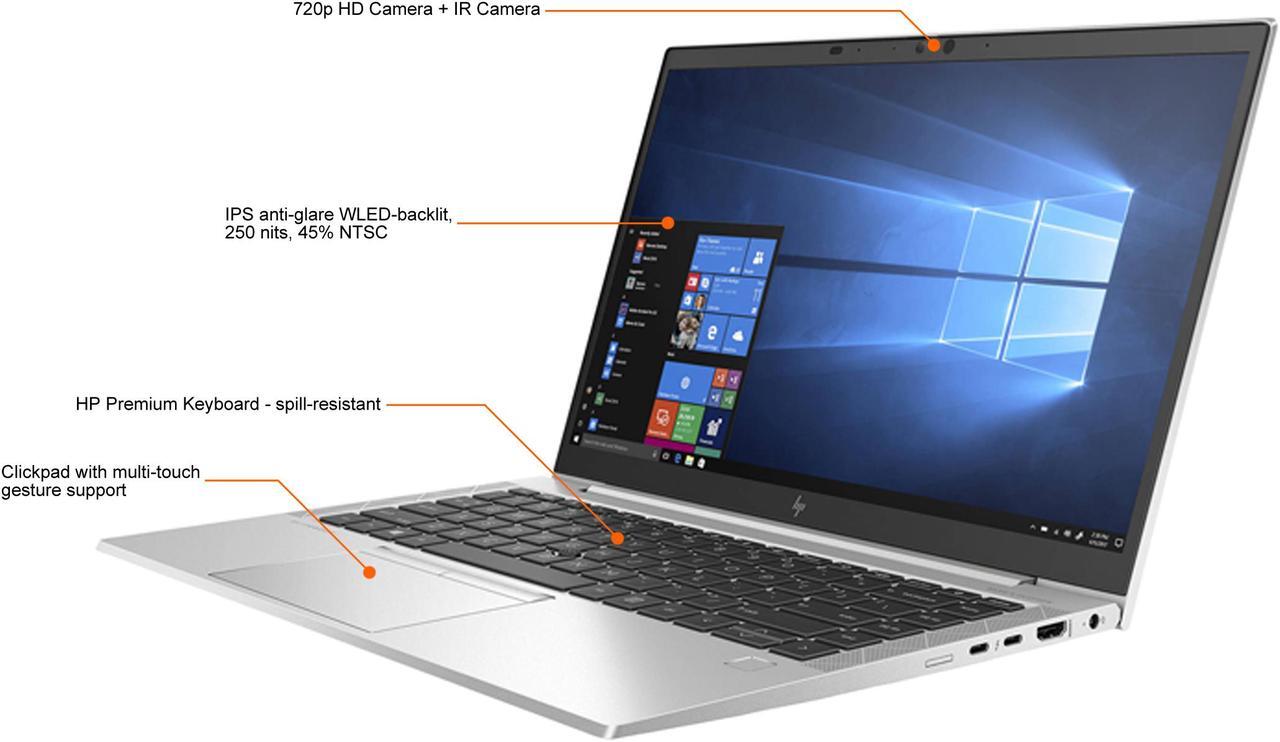 Alt view image 3 of 3 - HP Laptop EliteBook 840 G7 Intel Core i5-10310U 8GB Memory 256 GB PCIe SSD Intel UHD Graphics 14.0" Non-Touch Screen Windows 10 Pro 64-bit 1E7V8UT#ABA
