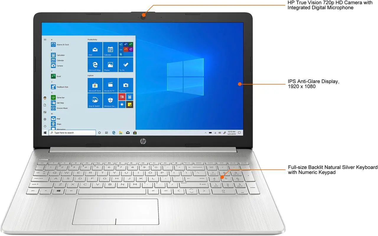 Alt view image 3 of 3 - HP Laptop Intel Core i5-10210U 12GB Memory 1TB HDD Intel UHD Graphics 17.3" Non-Touch Screen Windows 10 Home 64-bit 17-by2053cl