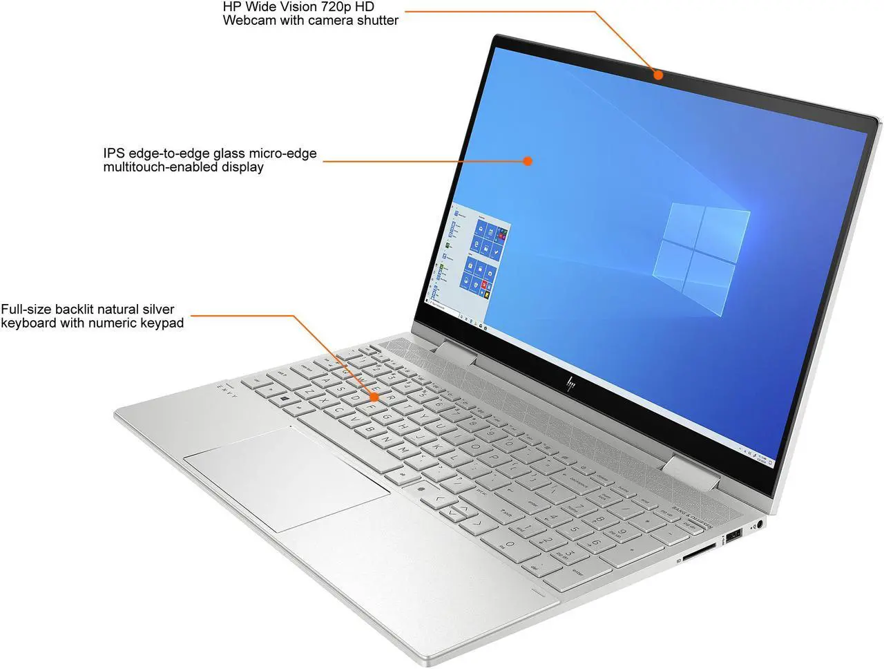 Alt view image 4 of 8 - HP ENVY x360 Intel Core i7-1165G7 16GB Memory 1 TB PCIe SSD Intel Iris Xe Graphics 15.6" Touch Screen 1920 x 1080 Convertible 2-in-1 Laptop Windows 11 Home 64-bit 15-ed1085cl