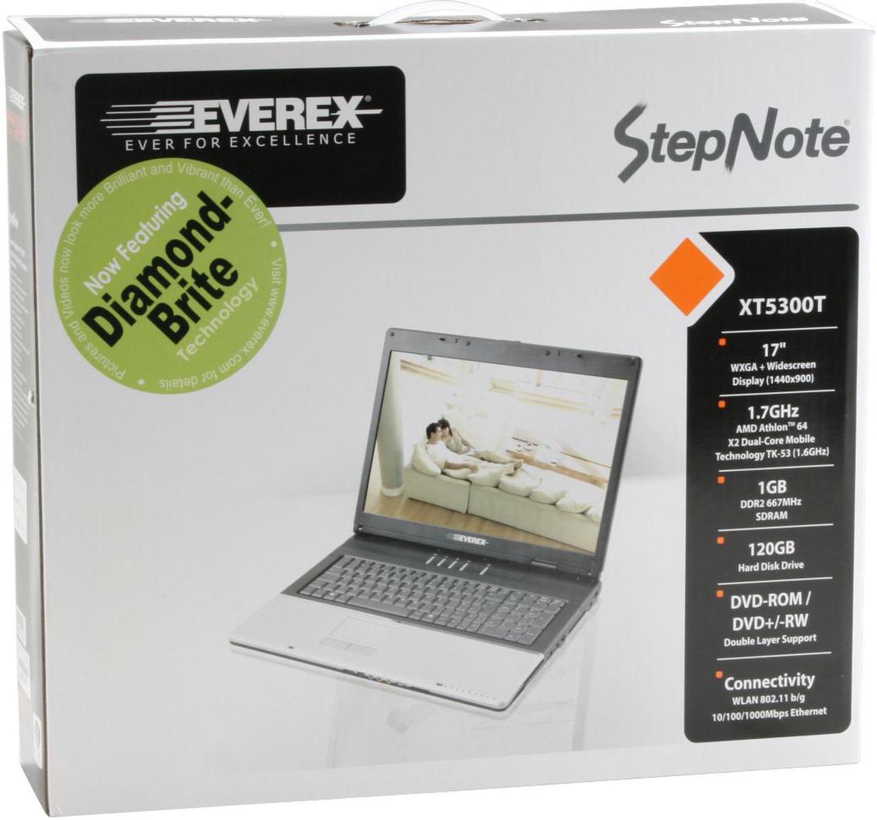 Alt view image 16 of 16 - EVEREX Laptop AMD Athlon 64 X2 TK-53 1GB Memory 120GB HDD NVIDIA GeForce 8600M GS 17.0" Windows Vista Home Premium XT5300T