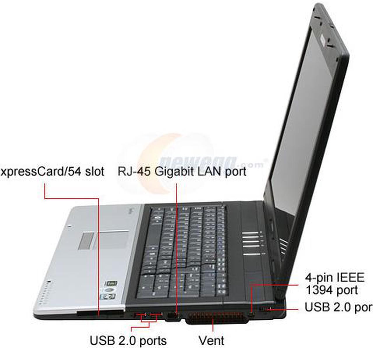 Alt view image 4 of 16 - EVEREX Laptop AMD Athlon 64 X2 TK-53 1GB Memory 120GB HDD NVIDIA GeForce 8600M GS 17.0" Windows Vista Home Premium XT5300T