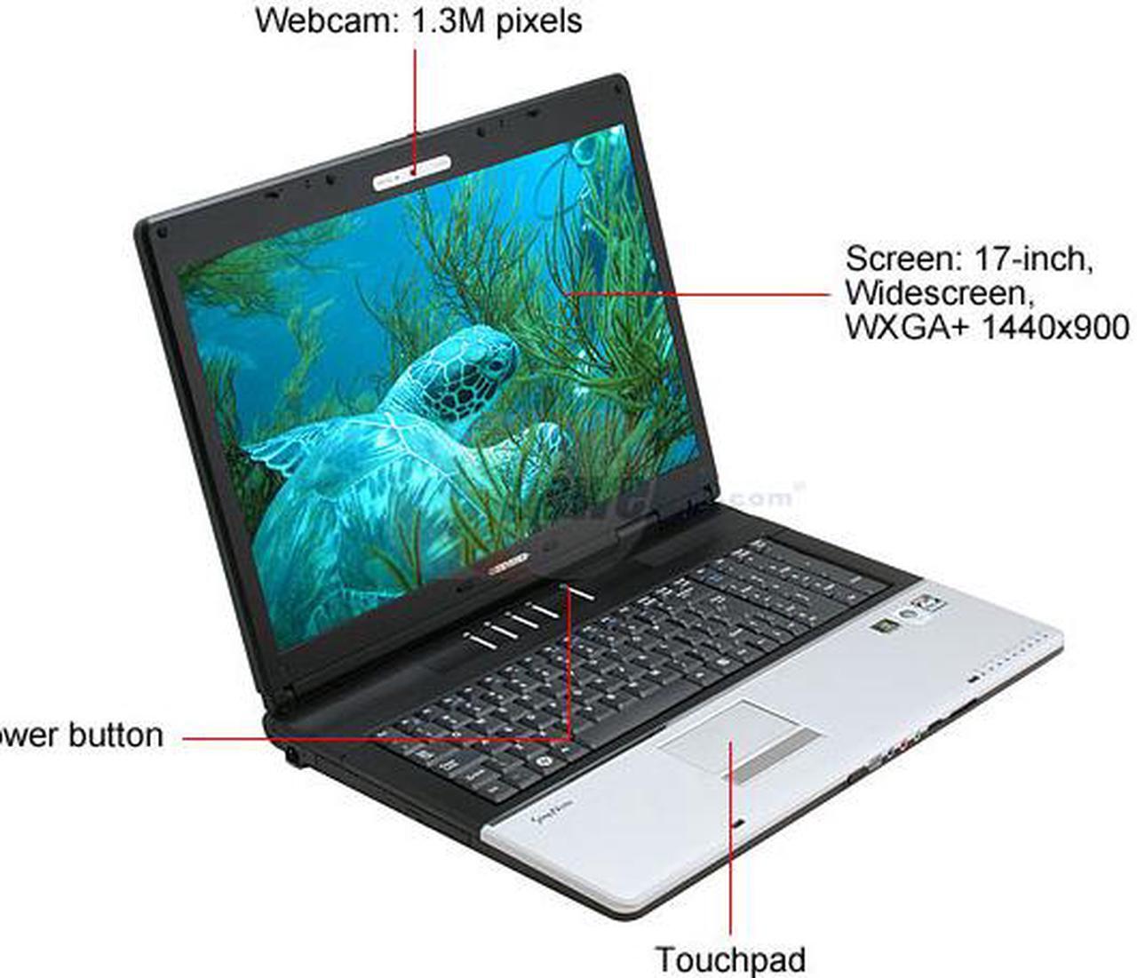 Alt view image 3 of 16 - EVEREX Laptop AMD Athlon 64 X2 TK-53 1GB Memory 120GB HDD NVIDIA GeForce 8600M GS 17.0" Windows Vista Home Premium XT5300T