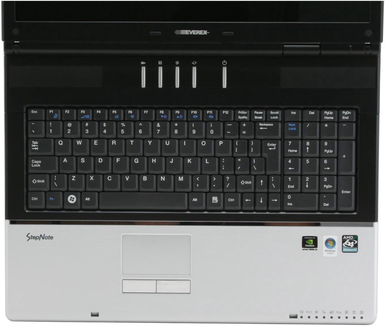Alt view image 12 of 16 - EVEREX Laptop AMD Athlon 64 X2 TK-53 1GB Memory 120GB HDD NVIDIA GeForce 8600M GS 17.0" Windows Vista Home Premium XT5300T