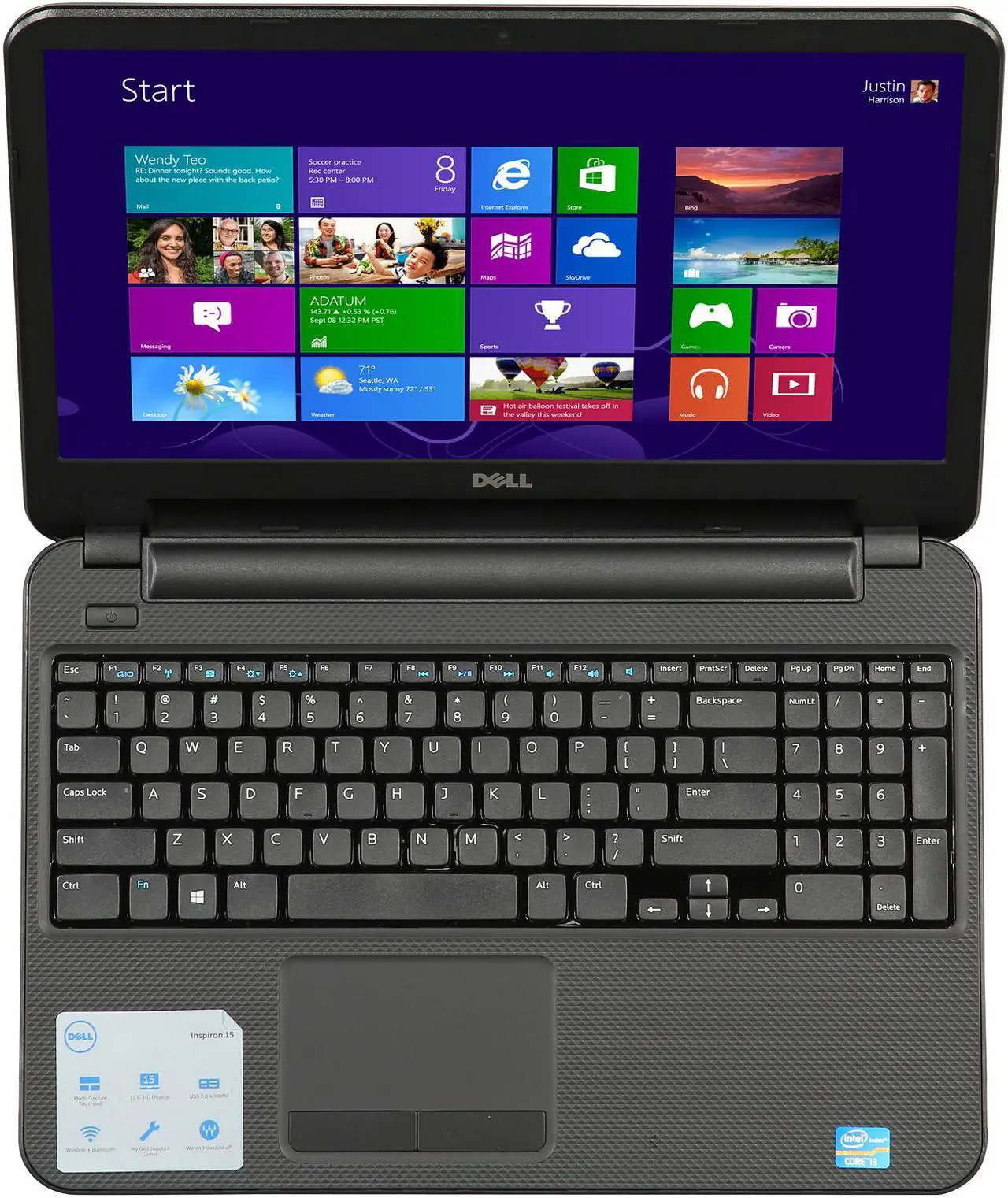 Alt view image 6 of 8 - DELL Laptop Inspiron Intel Core i3-3217U 4GB Memory 500GB HDD Intel HD Graphics 4000 15.6" Windows 8 15 (i15RV-1383BLK)