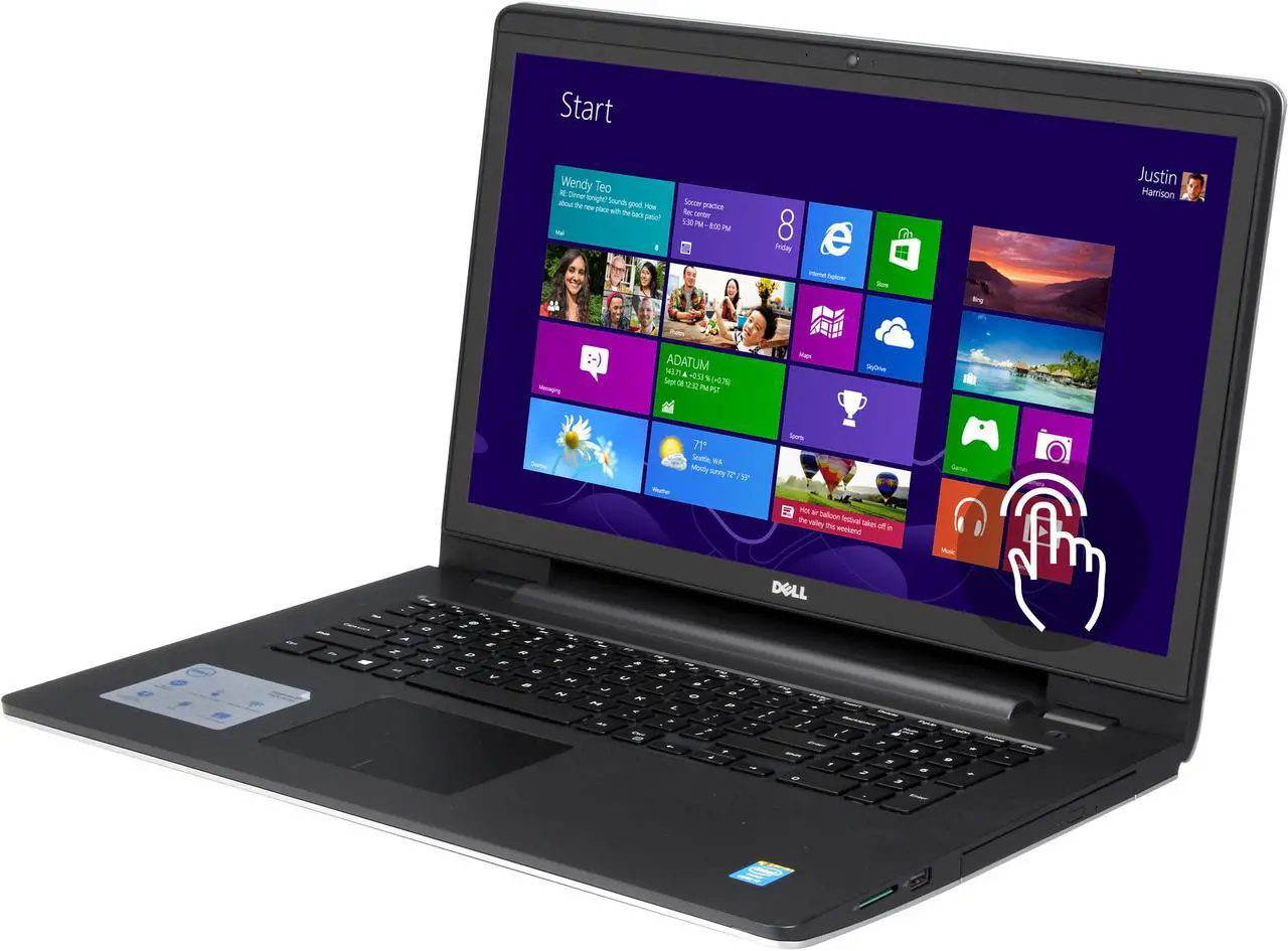 Main image of DELL Laptop Inspiron 17 Intel Core i7-4510U 8GB Memory 1TB HDD Intel HD Graphics 4400 17.3" Touch Screen Windows 8.1 64-Bit i5748-8571sLV
