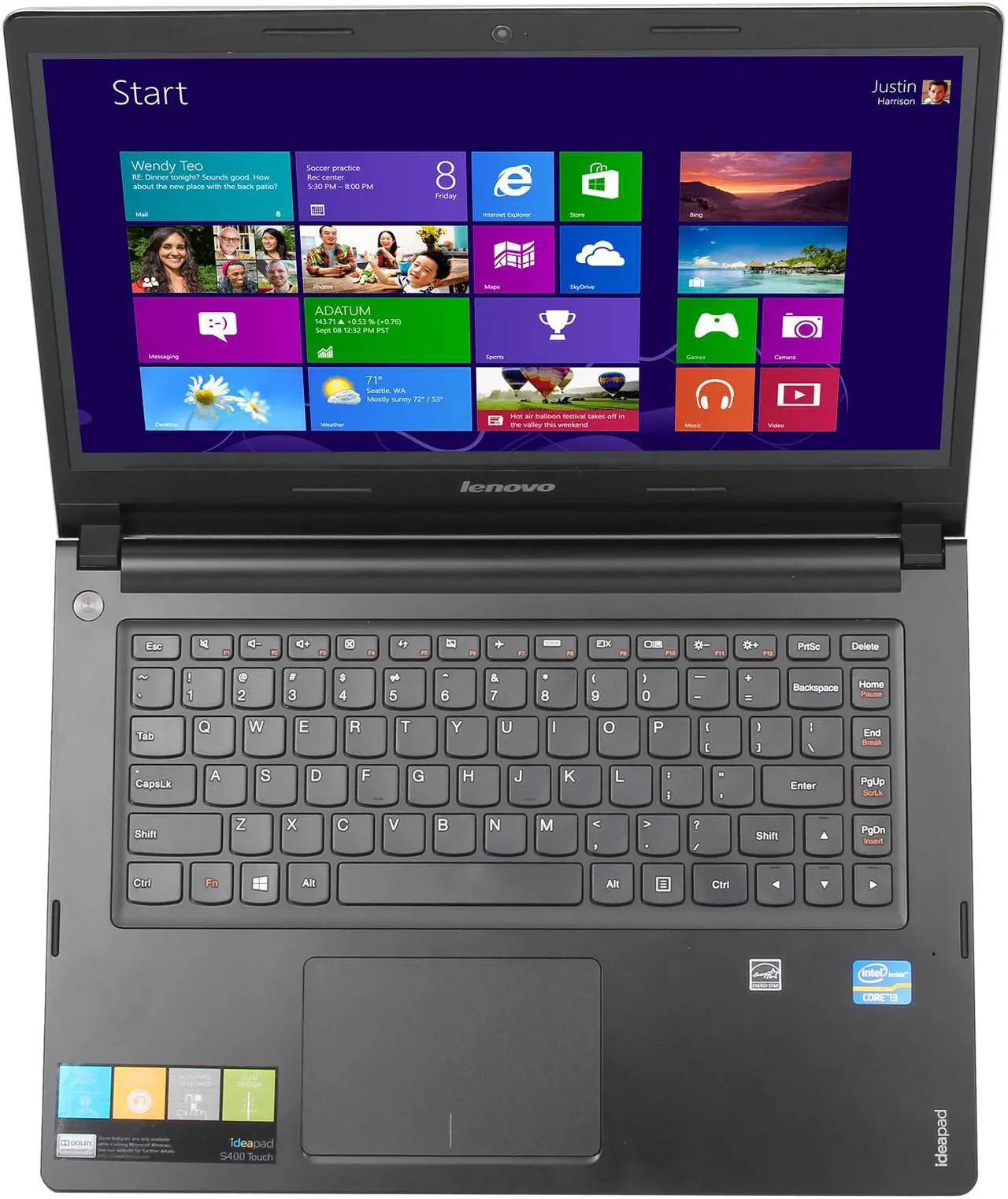 Alt view image 6 of 8 - Lenovo IdeaPad S400 14" Touchscreen Intel Core i3 3217U 4GB / 500GB  (59385916)