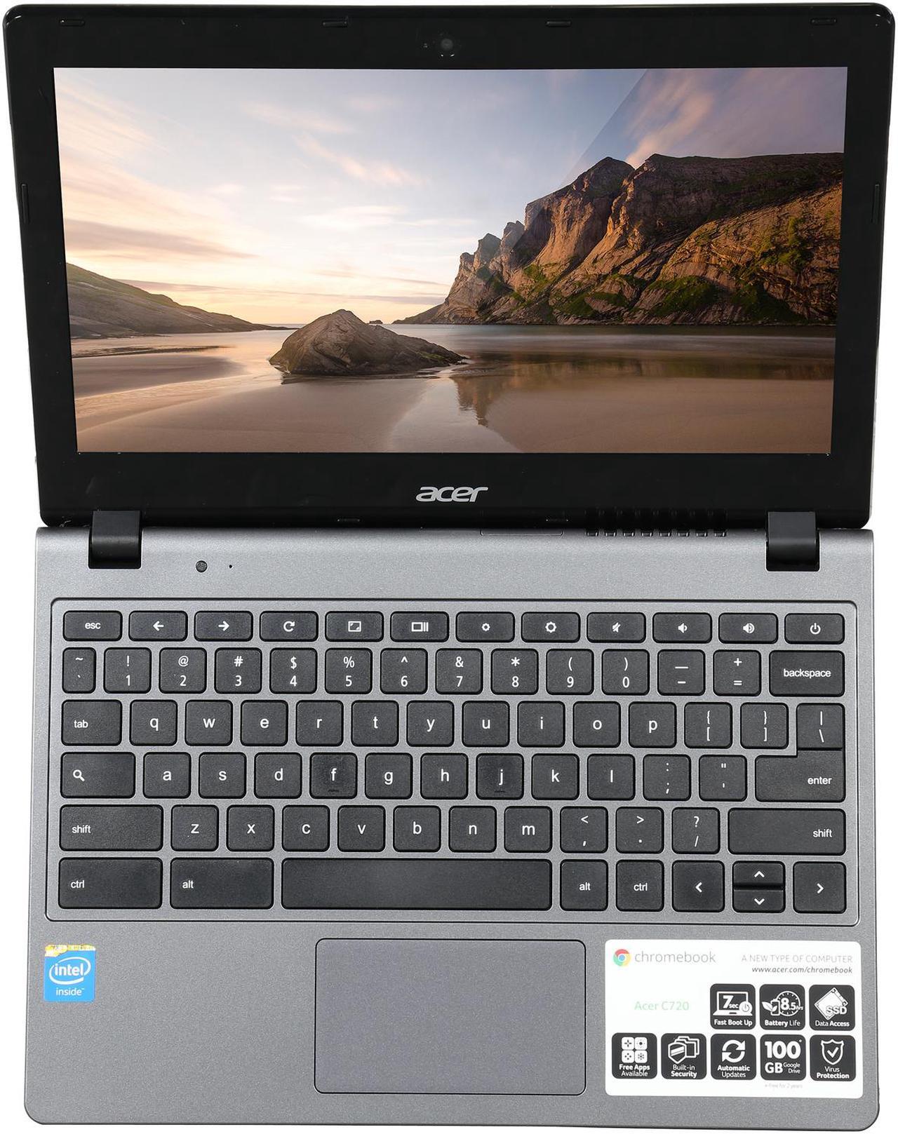 Alt view image 6 of 8 - Acer Chromebook Intel Celeron 2955U 2GB Memory 16 GB SSD 11.6" Non-Touch Screen Chrome OS C720-2848