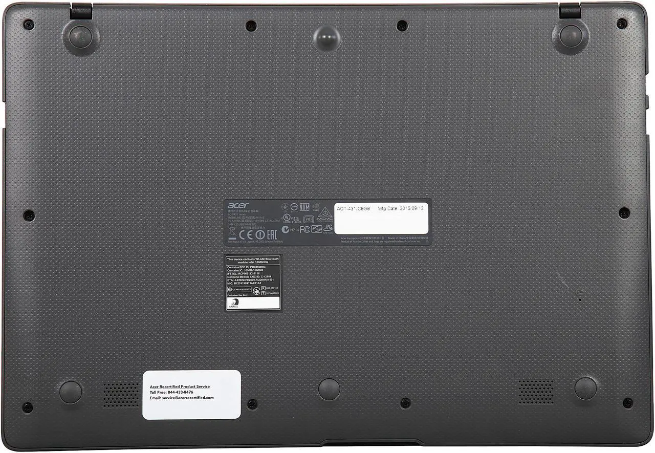Alt view image 8 of 8 - Acer Laptop Aspire One Cloudbook AO1-431-C8G8 Intel Celeron N3050 (1.60 GHz) 2 GB DDR3L Memory 32 GB Flash SSD Intel HD Graphics 14.0" Windows 10 Home 64-Bit (Manufacturer Recertified)