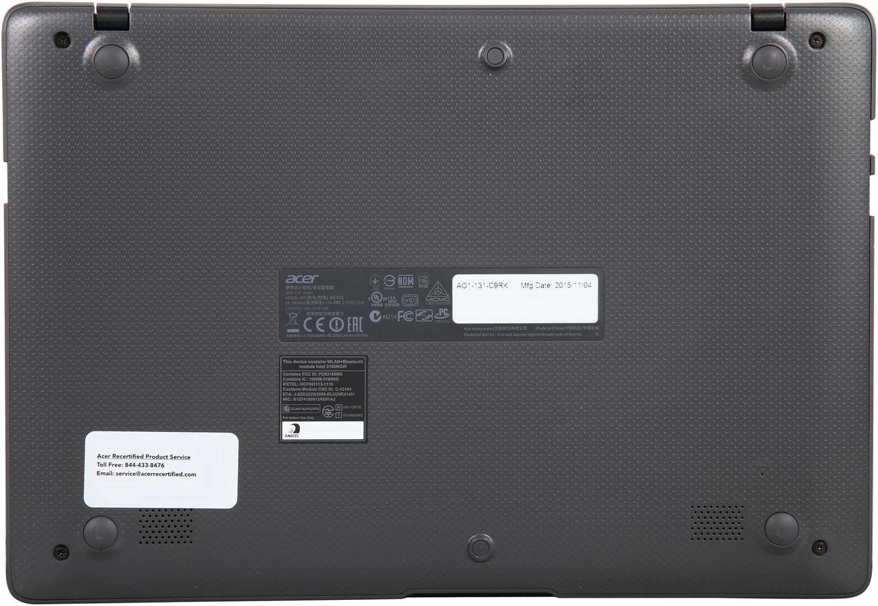 Alt view image 8 of 8 - Acer Laptop Aspire One Cloudbook AO1-131-C9RK Intel Celeron N3050 (1.60 GHz) 2 GB Memory 32 GB Flash SSD Intel HD Graphics 11.6" (Manufacturer Recertified)