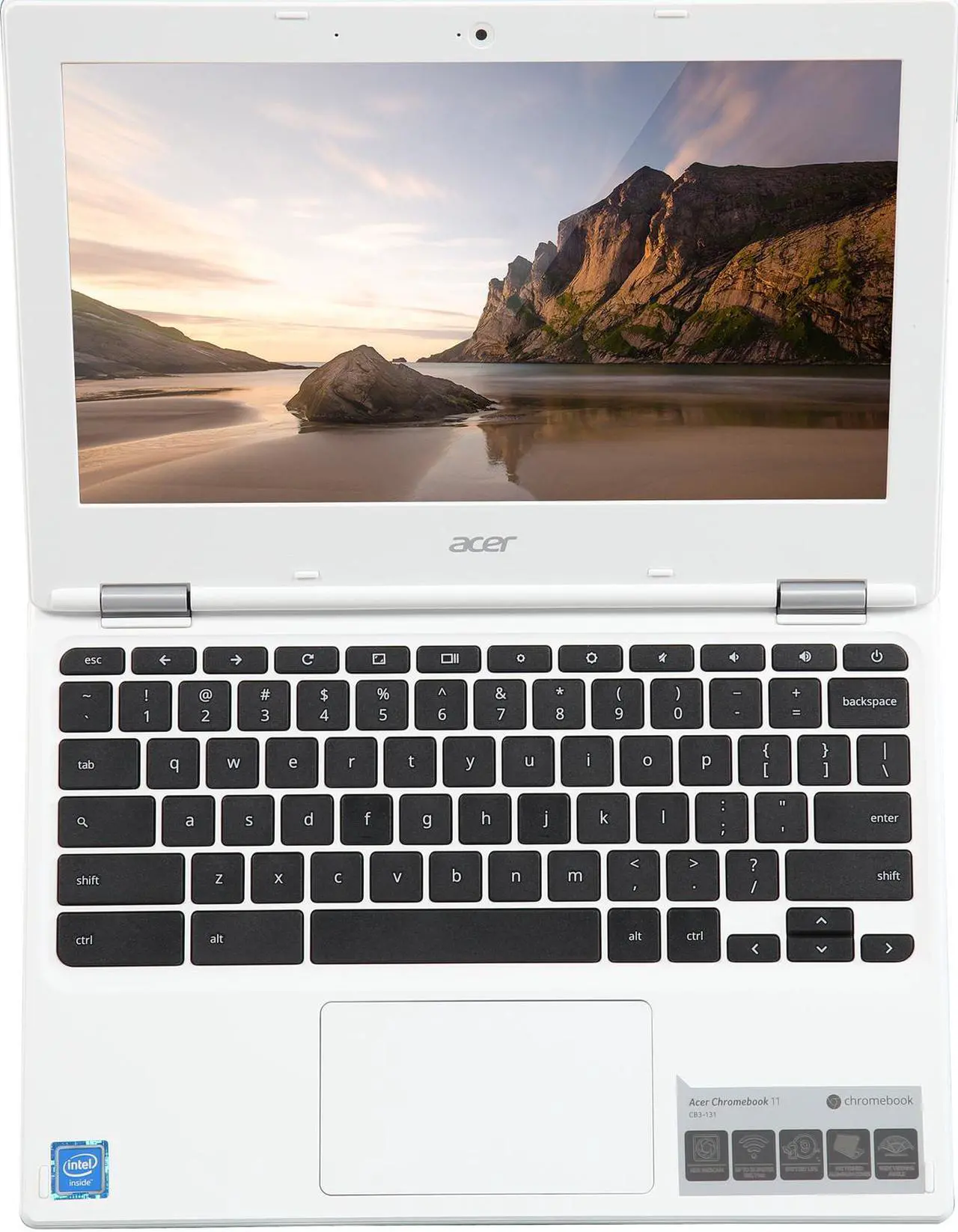 Alt view image 6 of 8 - Acer CB3-131-C3KD Chromebook Intel Celeron N2840 (2.16 GHz) 2 GB DDR3L Memory 16 GB Flash 11.6" Chrome OS (Manufacturer Recertified)