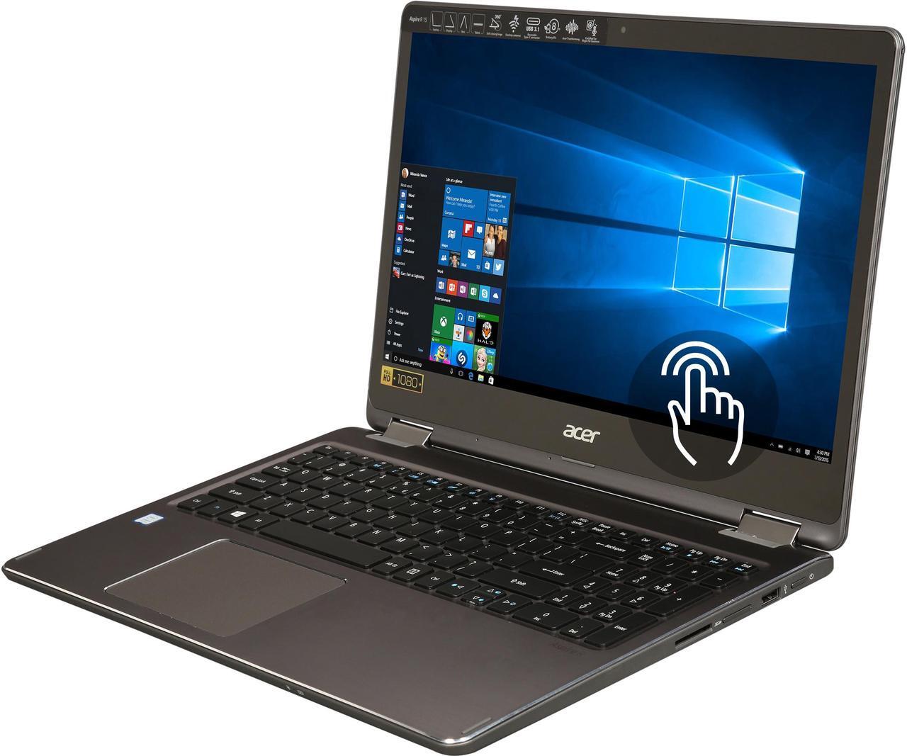 Main image of Acer Aspire Intel Core i5-7200U 8GB Memory 1TB HDD Intel HD Graphics 620 15.6" Touch Screen 1920 x 1080 Convertible 2-in-1 Laptop Windows 10 Home R5-571T-57Z0