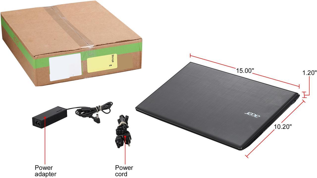 Alt view image 9 of 8 - Acer Laptop Aspire E5-575-33BM Intel Core i3 7th Gen 7100U (2.40 GHz) 4 GB DDR4 Memory 1 TB HDD Intel HD Graphics 620 15.6" Windows 10 Home 64-Bit Grade A
