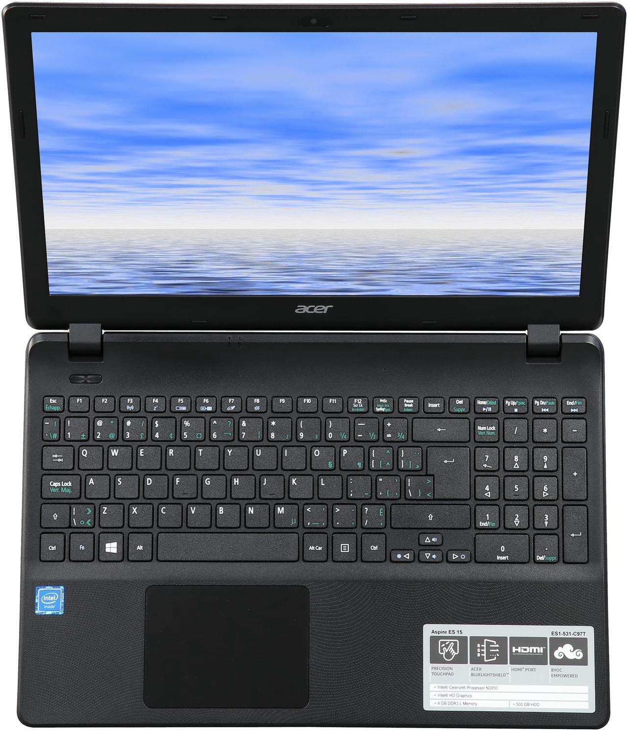 Alt view image 7 of 8 - Acer Laptop Aspire E Intel Celeron N3050 4GB Memory 500GB HDD Intel HD Graphics 15.6" Non-Touch Screen Windows 10 Home 64-Bit ES1-531-C97T