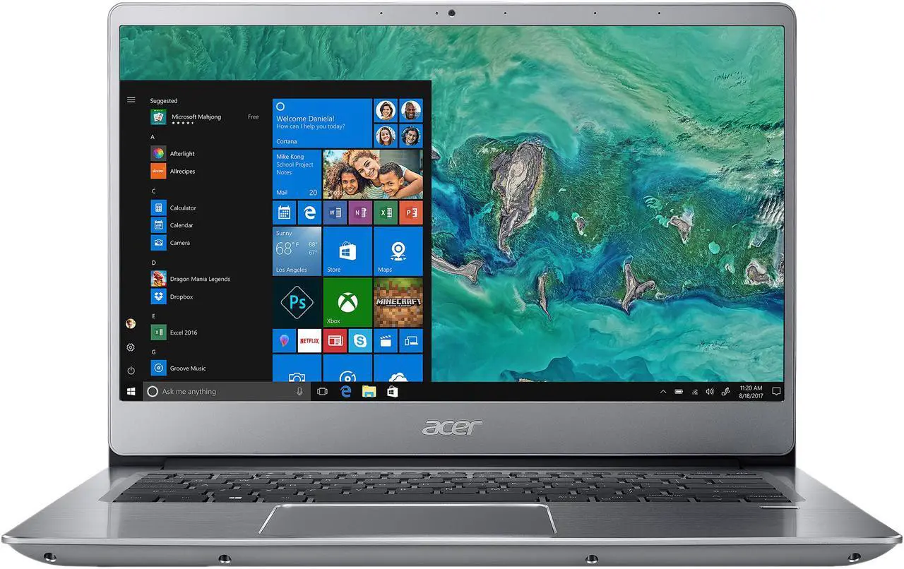 Alt view image 2 of 7 - Acer Laptop Swift 3 SF314-54-56L8 Intel Core i5 8th Gen 8250U (1.60 GHz) 8 GB Memory 256 GB SSD Intel UHD Graphics 620 14.0" IPS Windows 10 Home 64-Bit