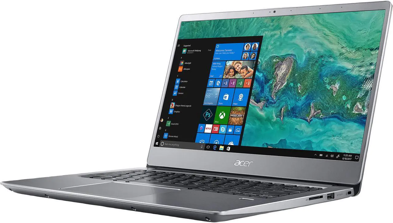 Main image of Acer Laptop Swift 3 SF314-54-56L8 Intel Core i5 8th Gen 8250U (1.60 GHz) 8 GB Memory 256 GB SSD Intel UHD Graphics 620 14.0" IPS Windows 10 Home 64-Bit