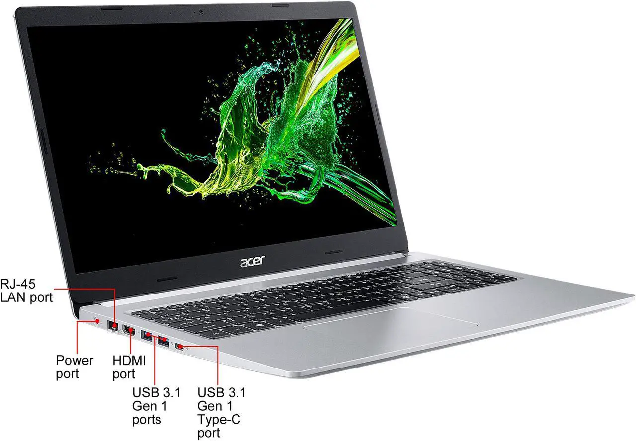 Alt view image 6 of 8 - Acer Laptop Aspire 5 Thin and Light Laptop A515-55-576H Intel Core i5 10th Gen 1035G1 (1.00 GHz) 8 GB Memory 512 GB PCIe SSD Intel UHD Graphics 15.6" Windows 10 Home 64-bit